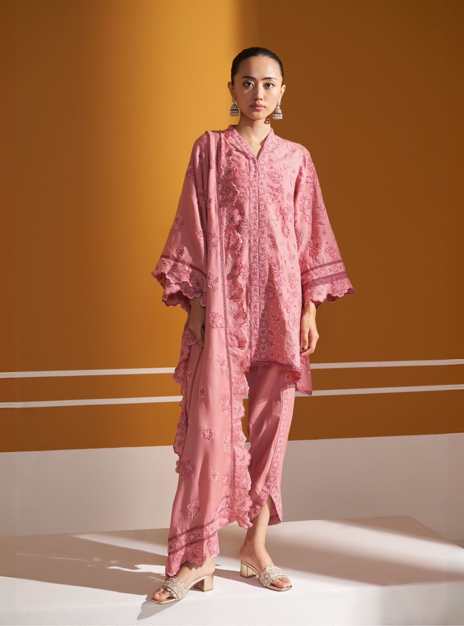 Ellis Wool Pink Kurta Set