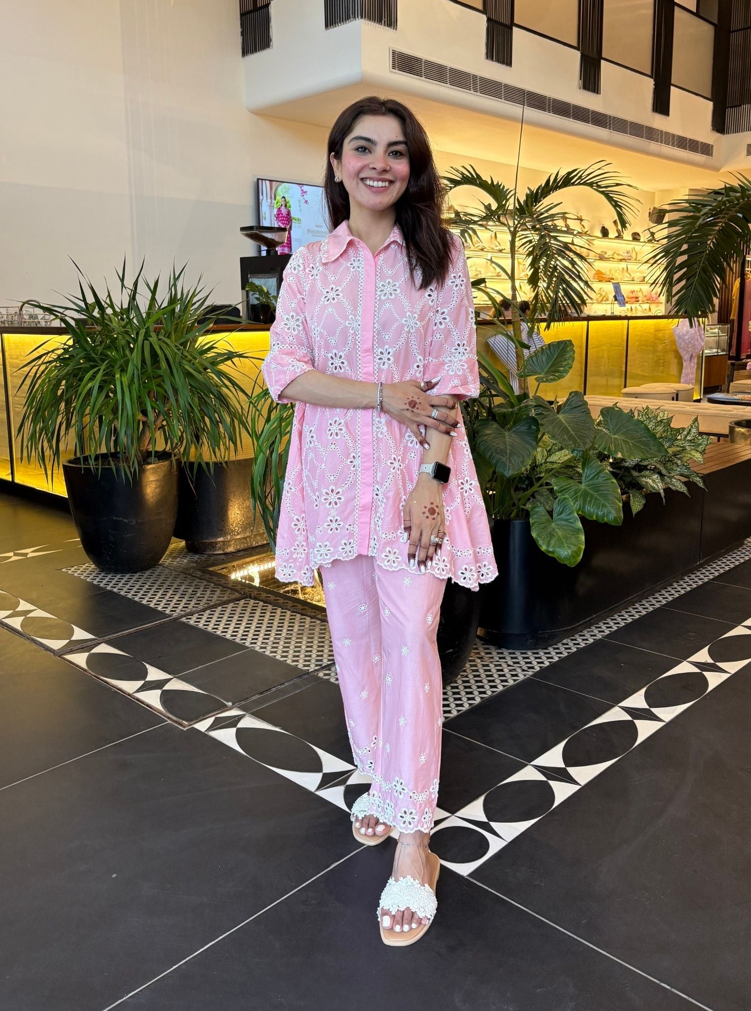 Prue Cotton Pink Co-ord Set