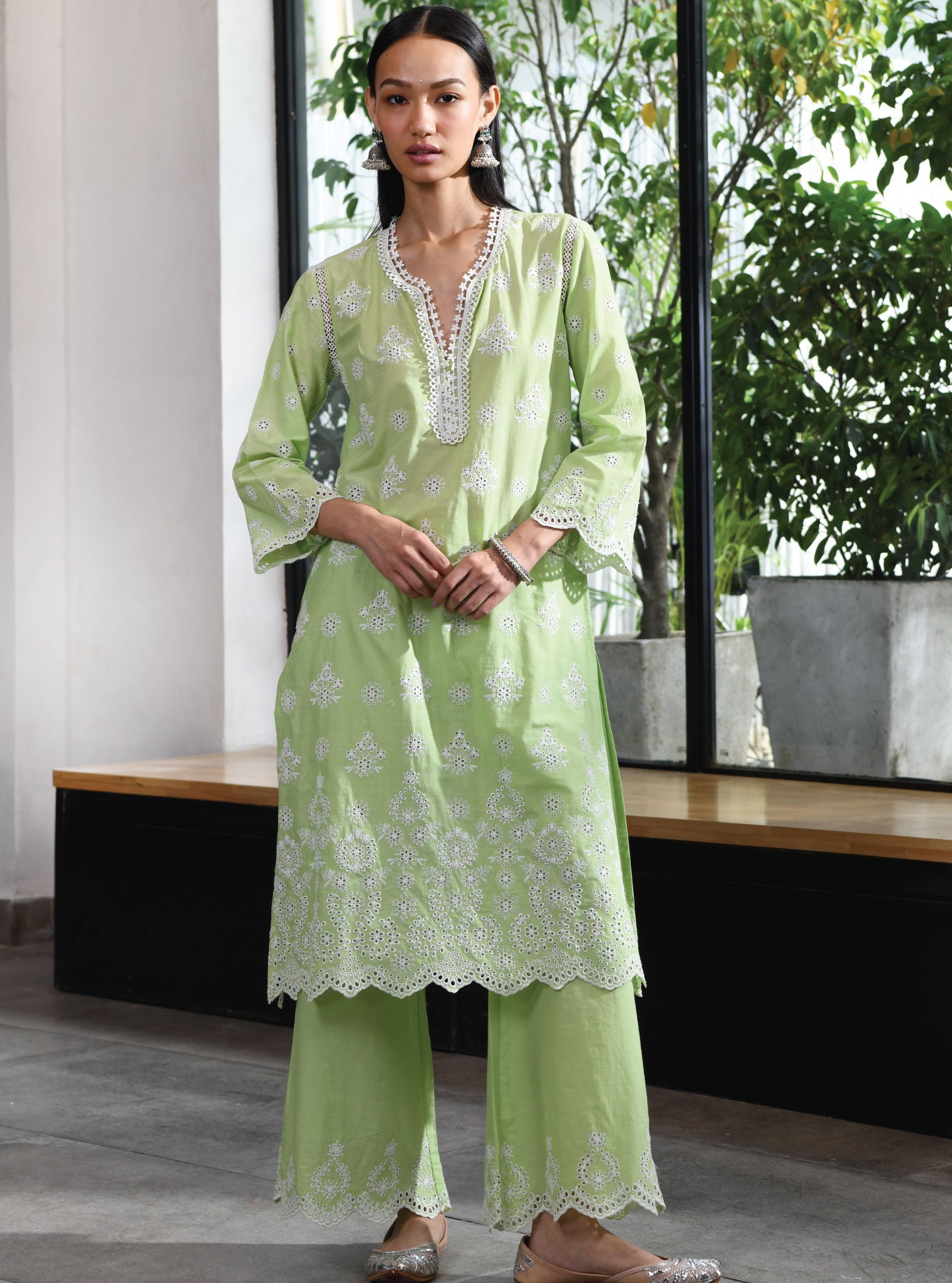 Ripon Cotton Green Kurta Set