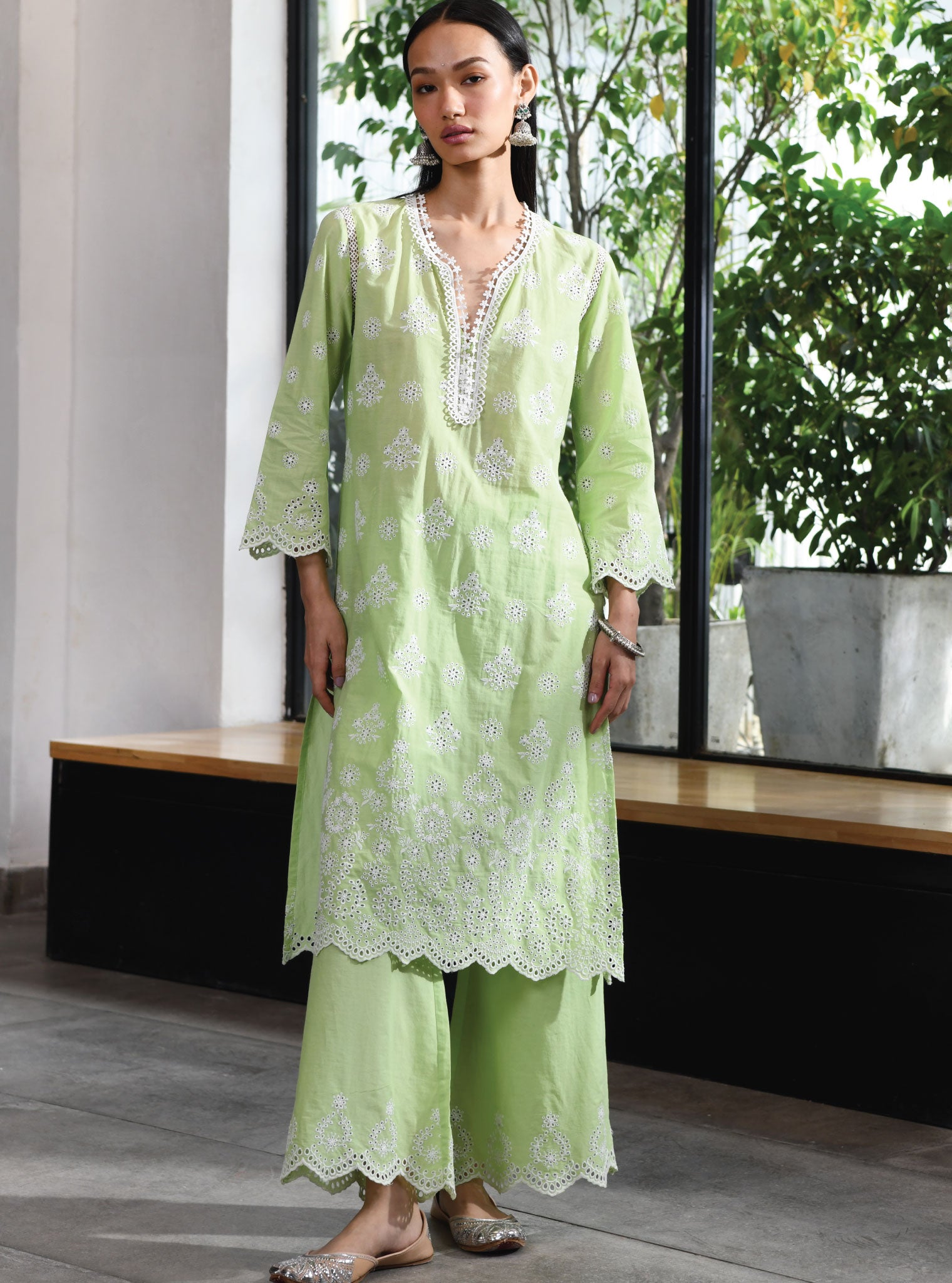Ripon Cotton Green Kurta Set