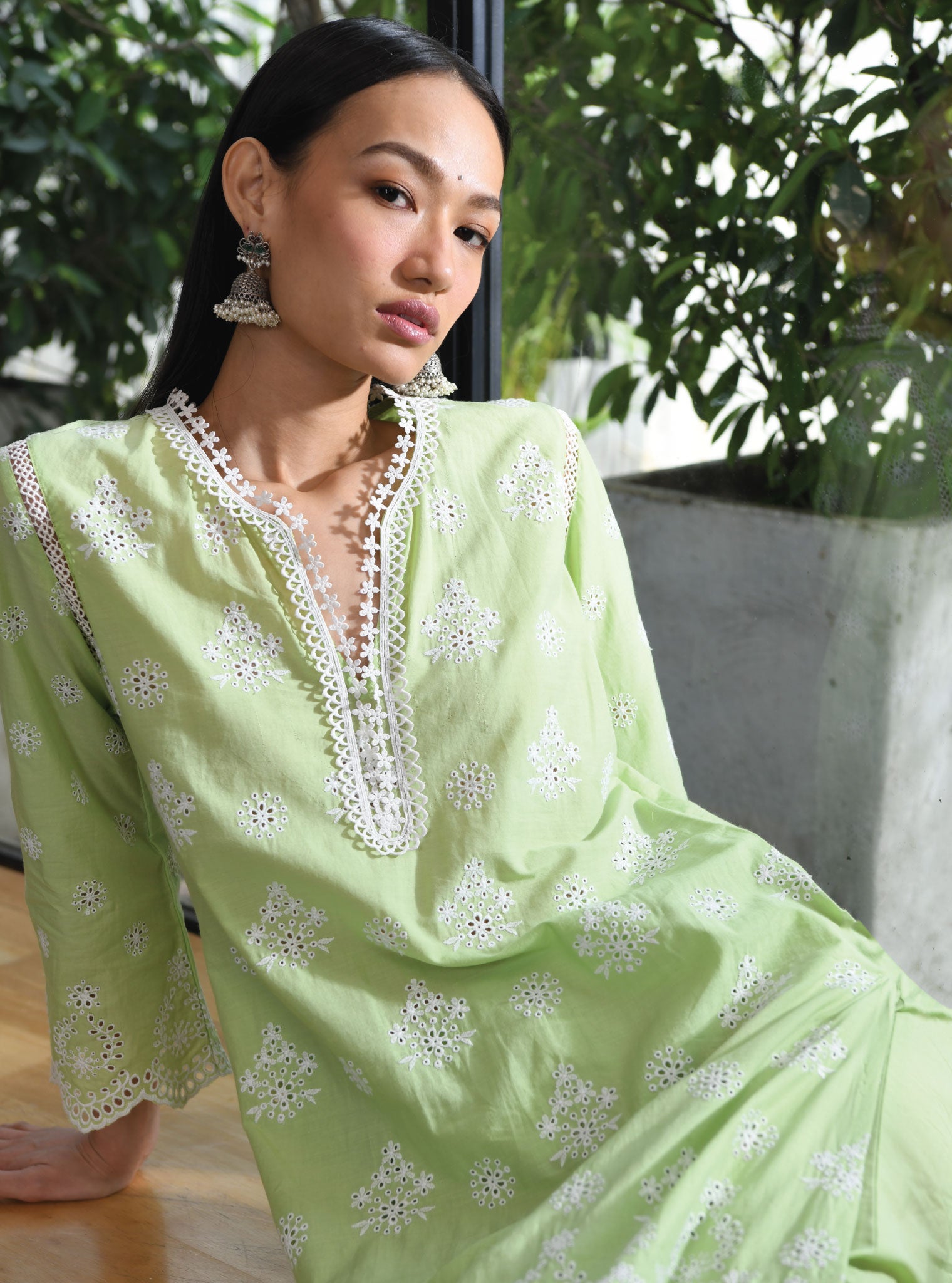 Ripon Cotton Green Kurta Set
