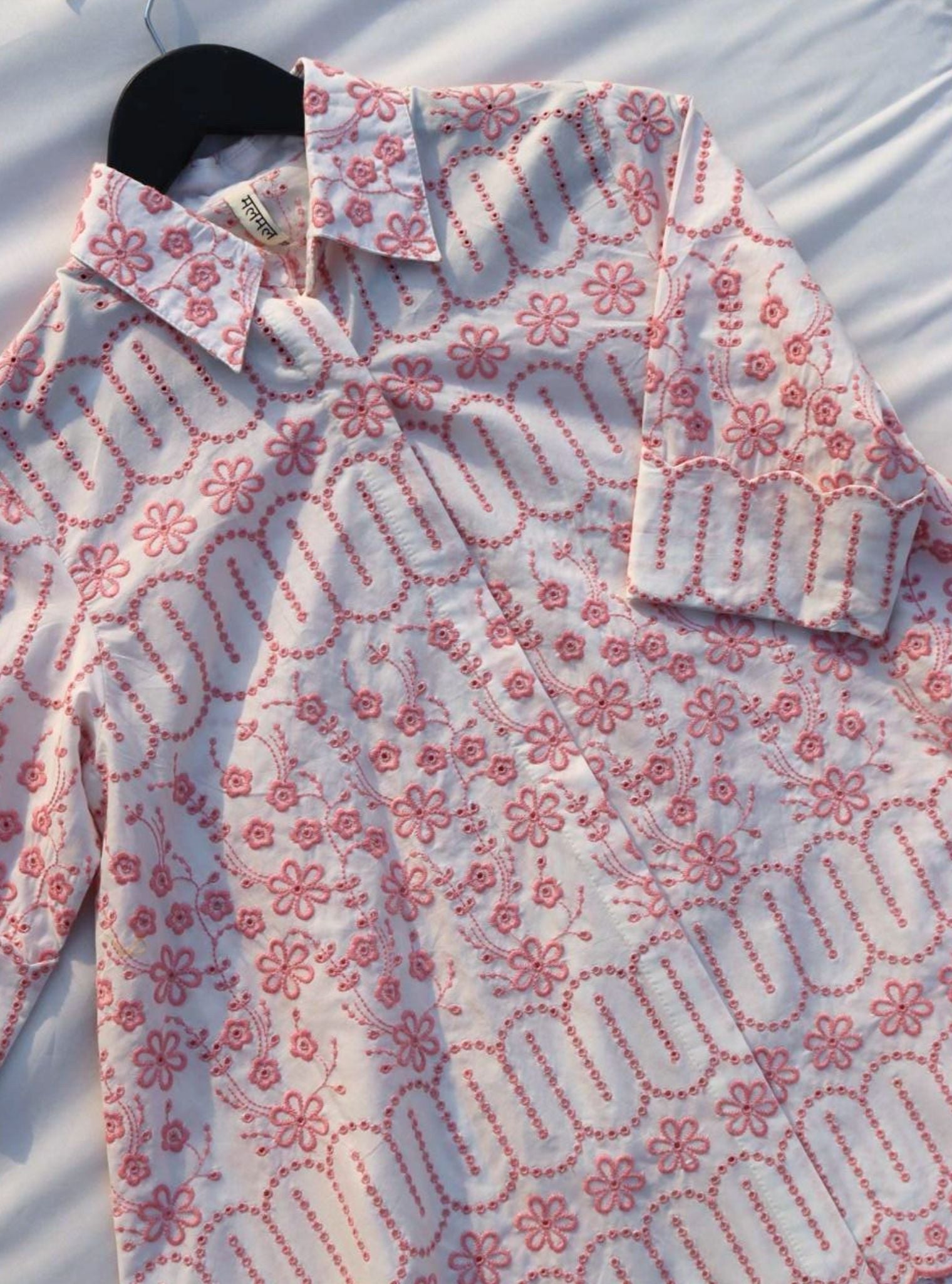 Erica Cotton White Pink Shirt