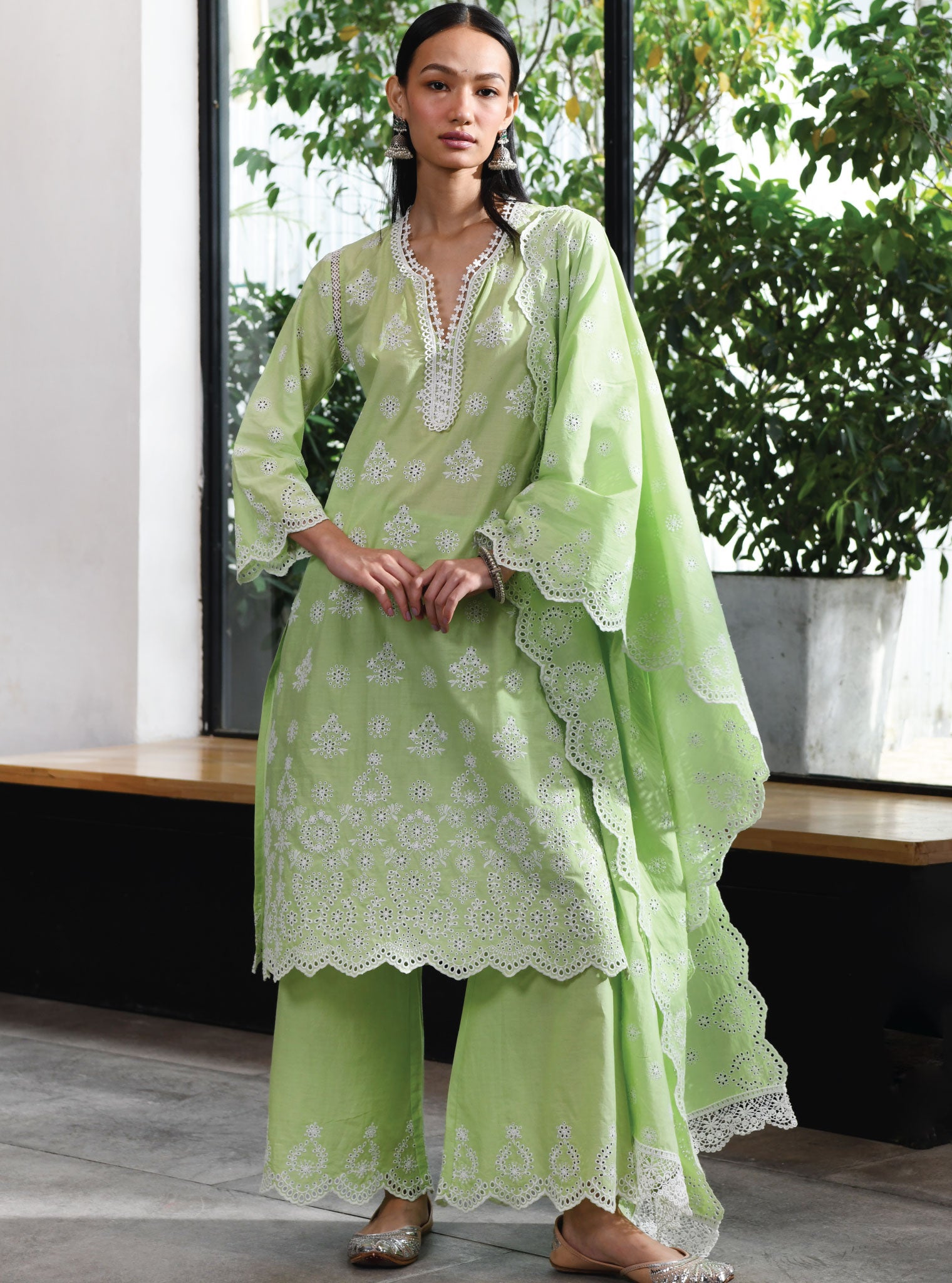 Ripon Cotton Green Kurta Set