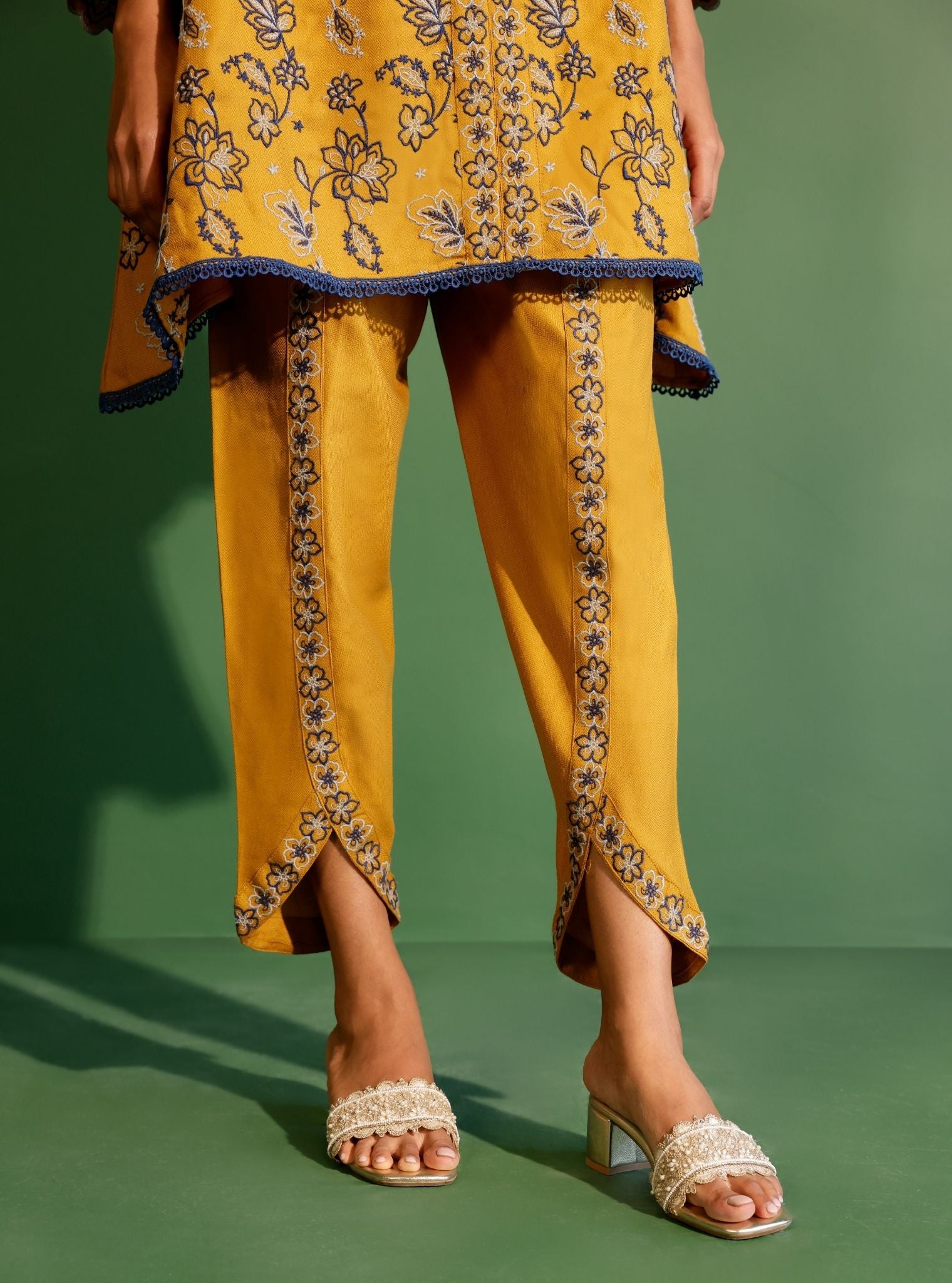 Ellis Wool Mustard Kurta Set