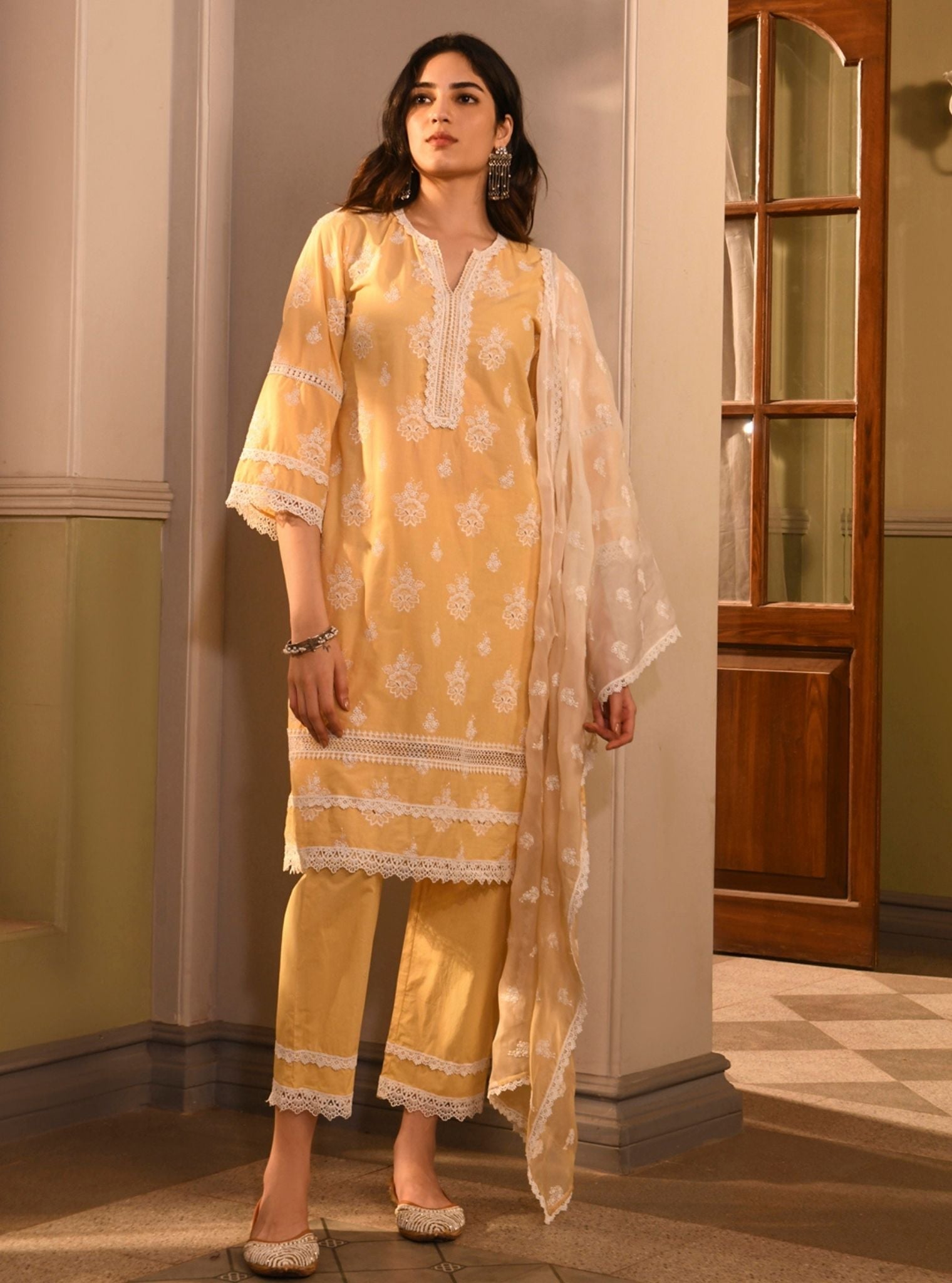 Genia Cotton Yellow Kurta Set