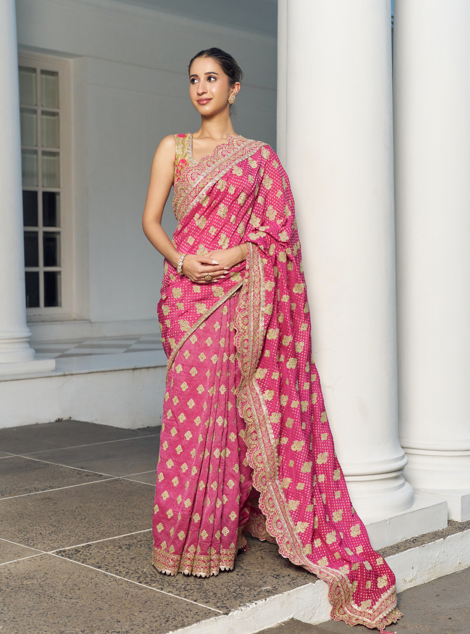 Taani Banarsi Fuschia Saree