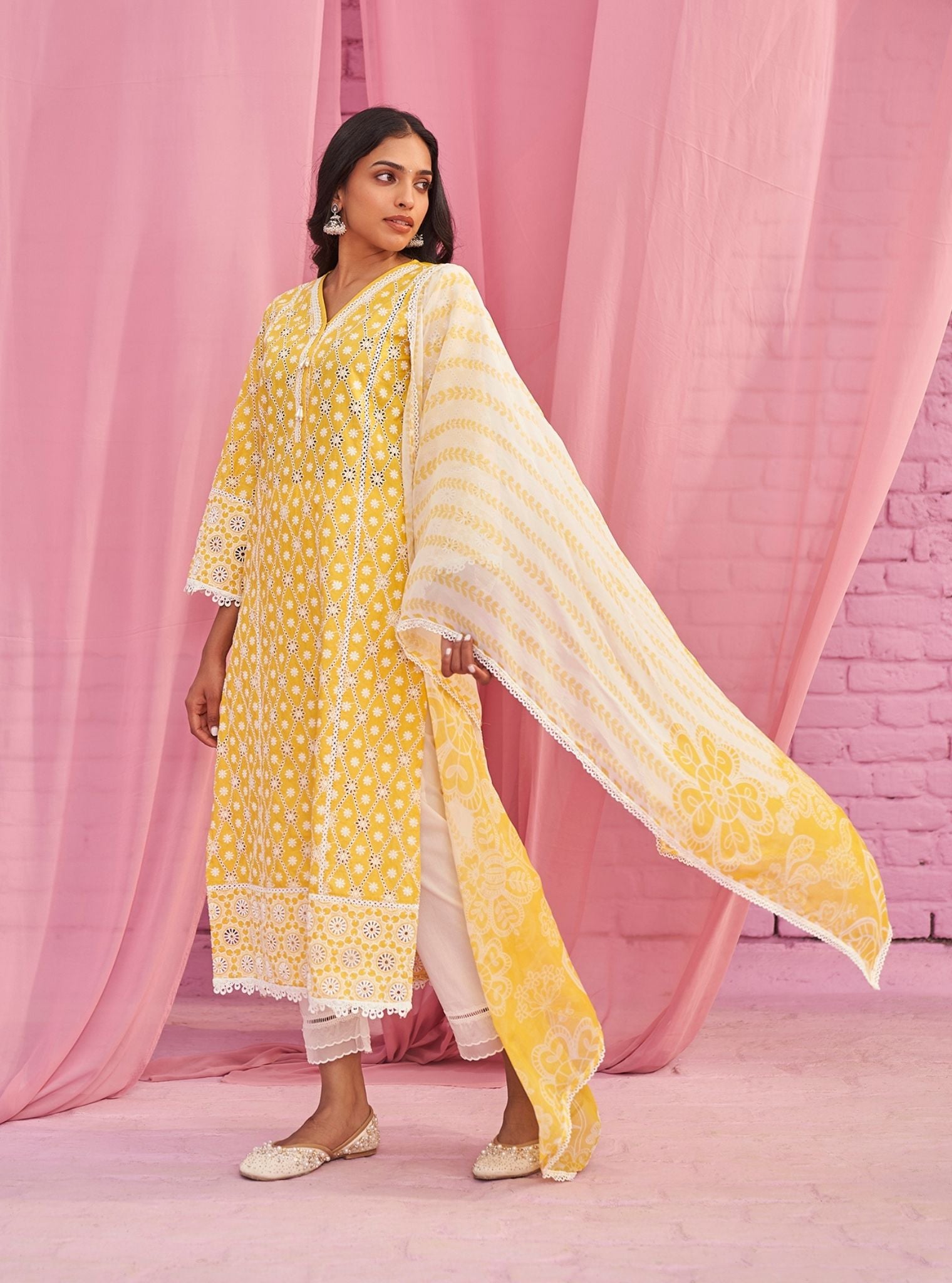 Asti Cotton Yellow Kurta Set