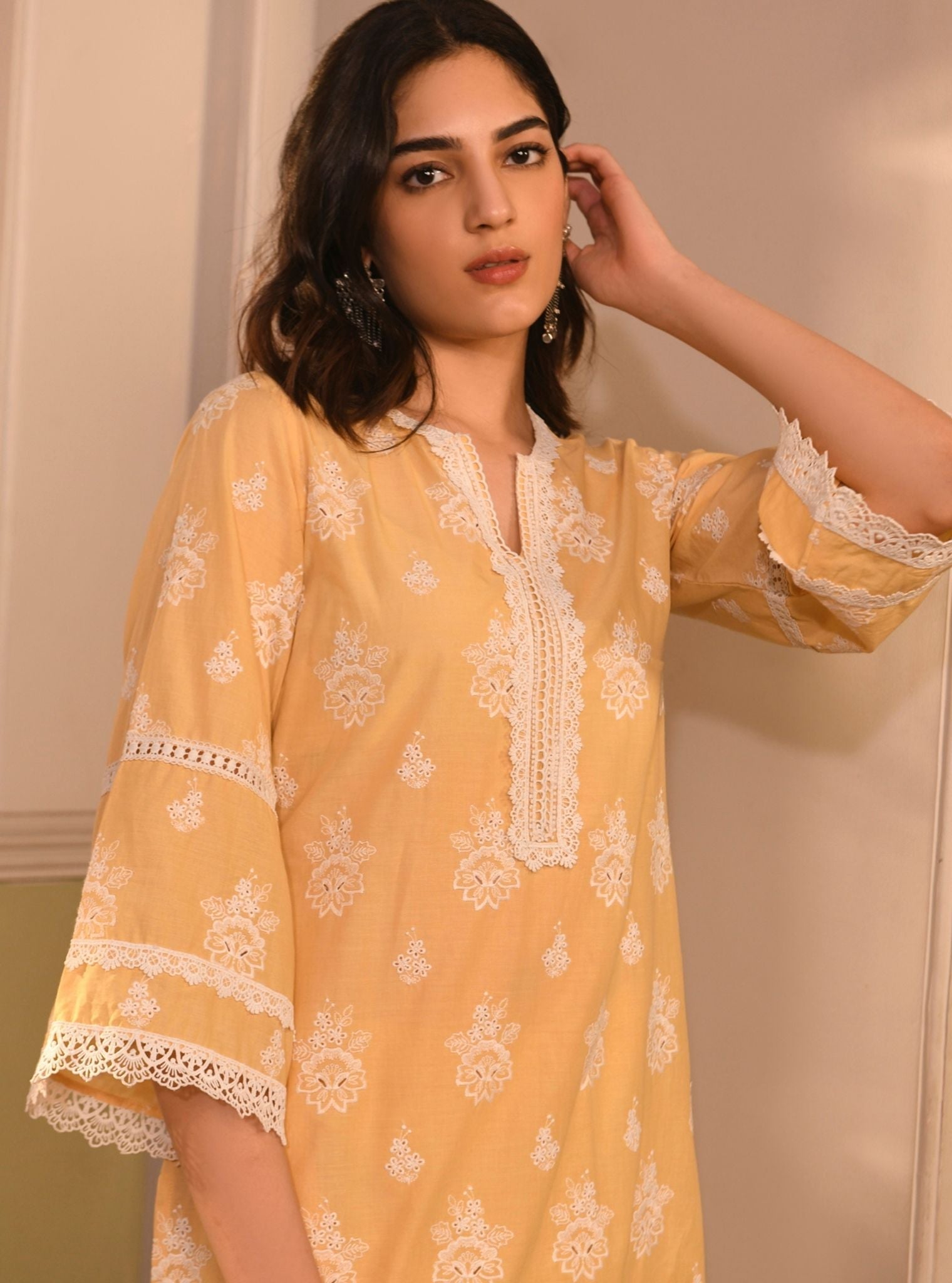 Genia Cotton Yellow Kurta Set