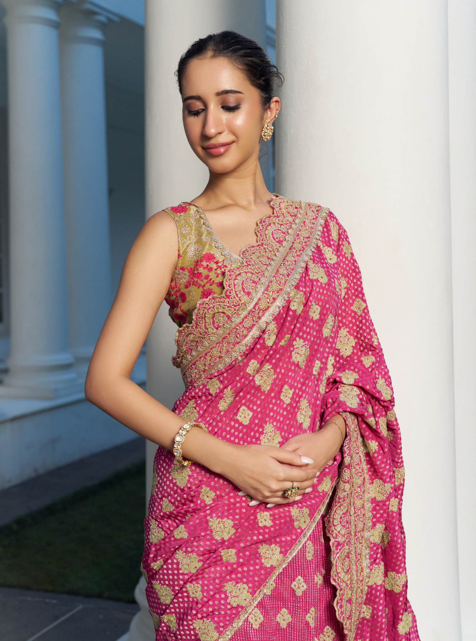 Taani Banarsi Fuschia Saree
