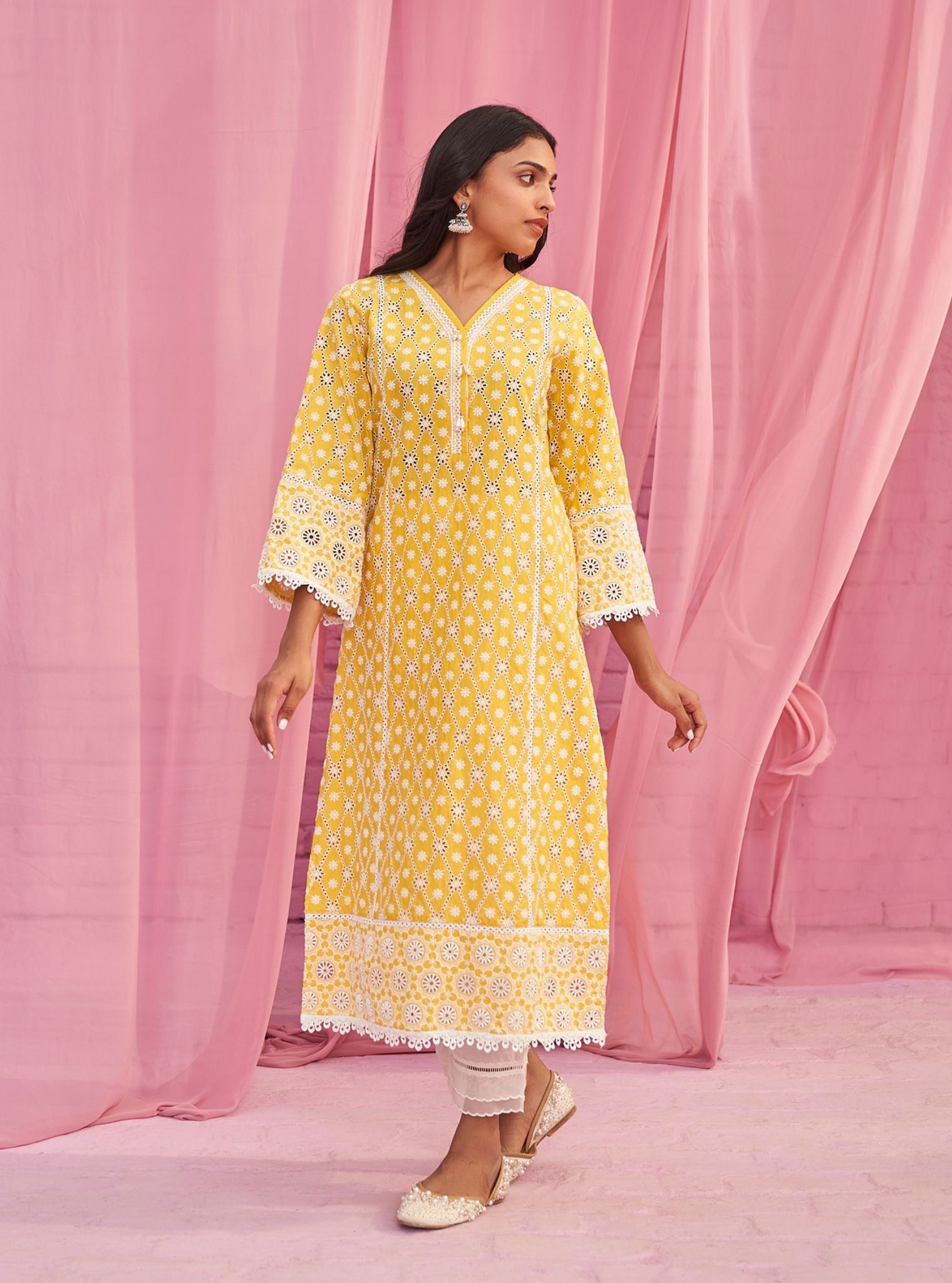 Asti Cotton Yellow Kurta Set