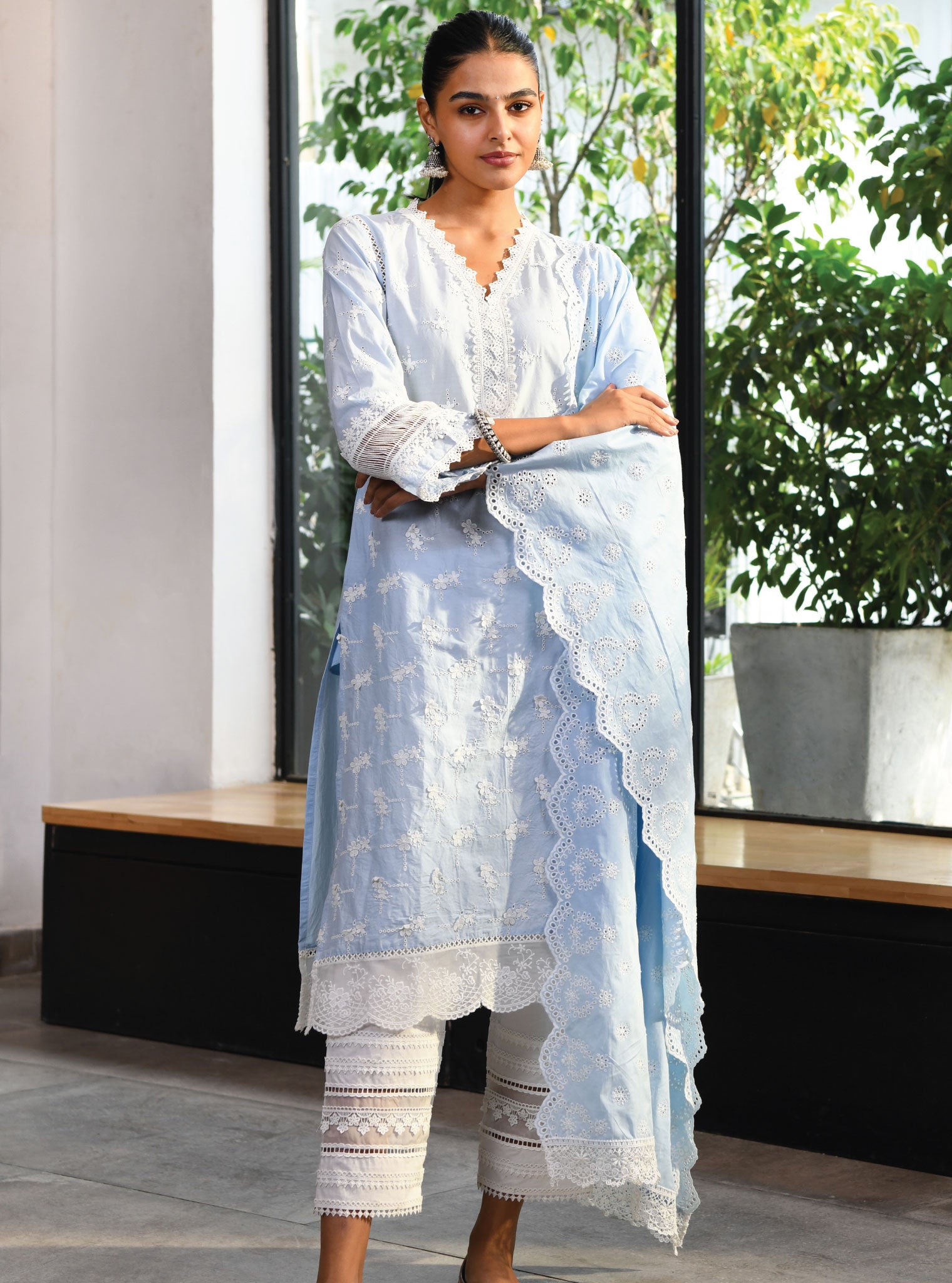Salisbury Cotton Blue Kurta Set