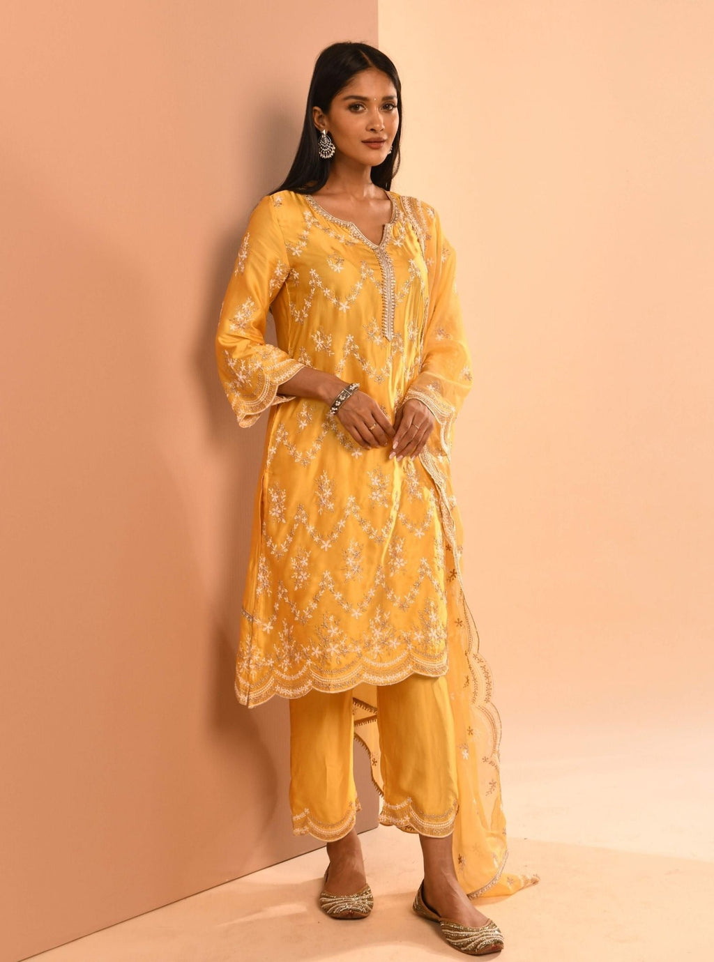 Mulmul Cupro Selah Grey Kurta