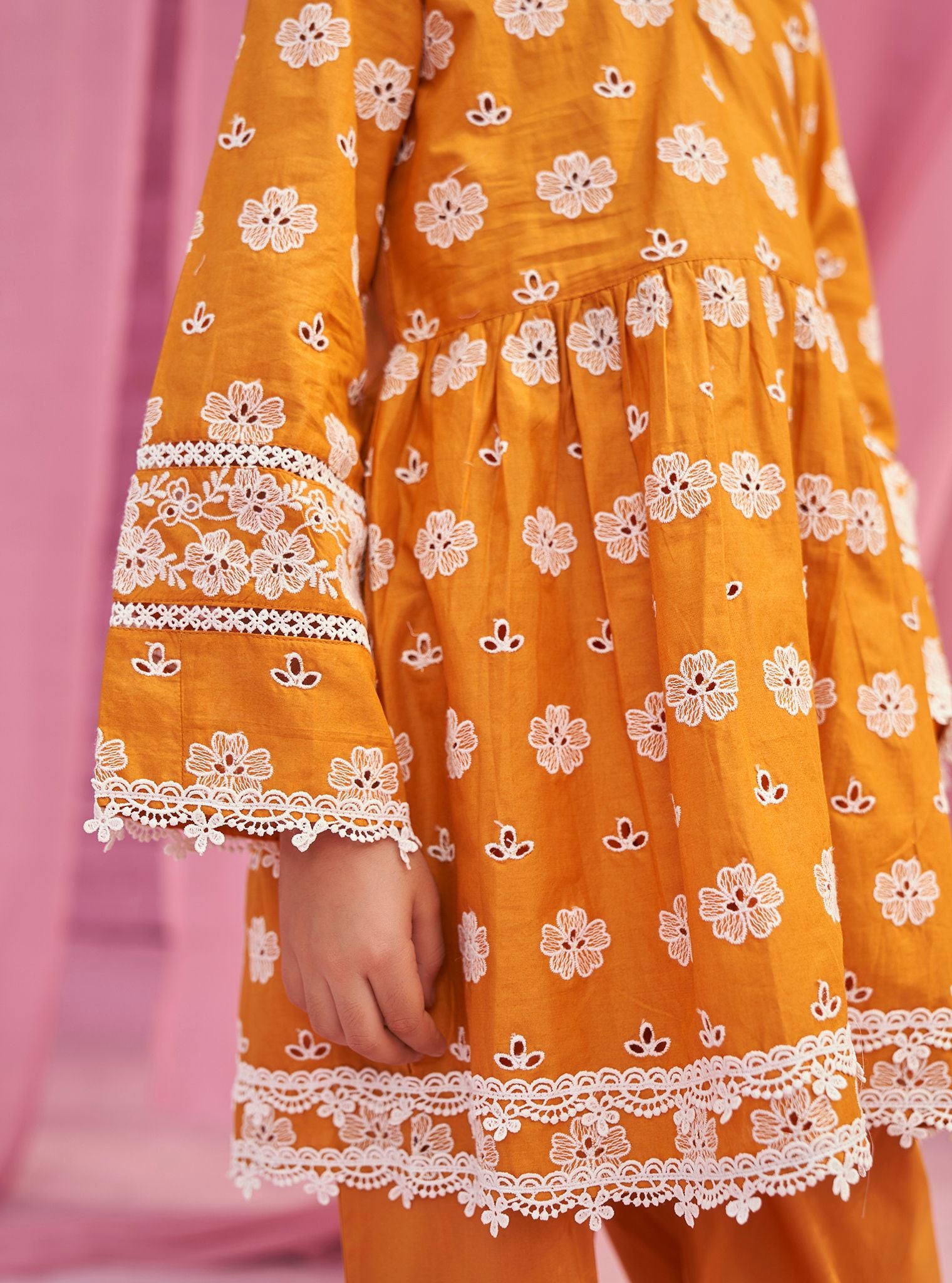 Dwi Cotton Orange Kurta Set