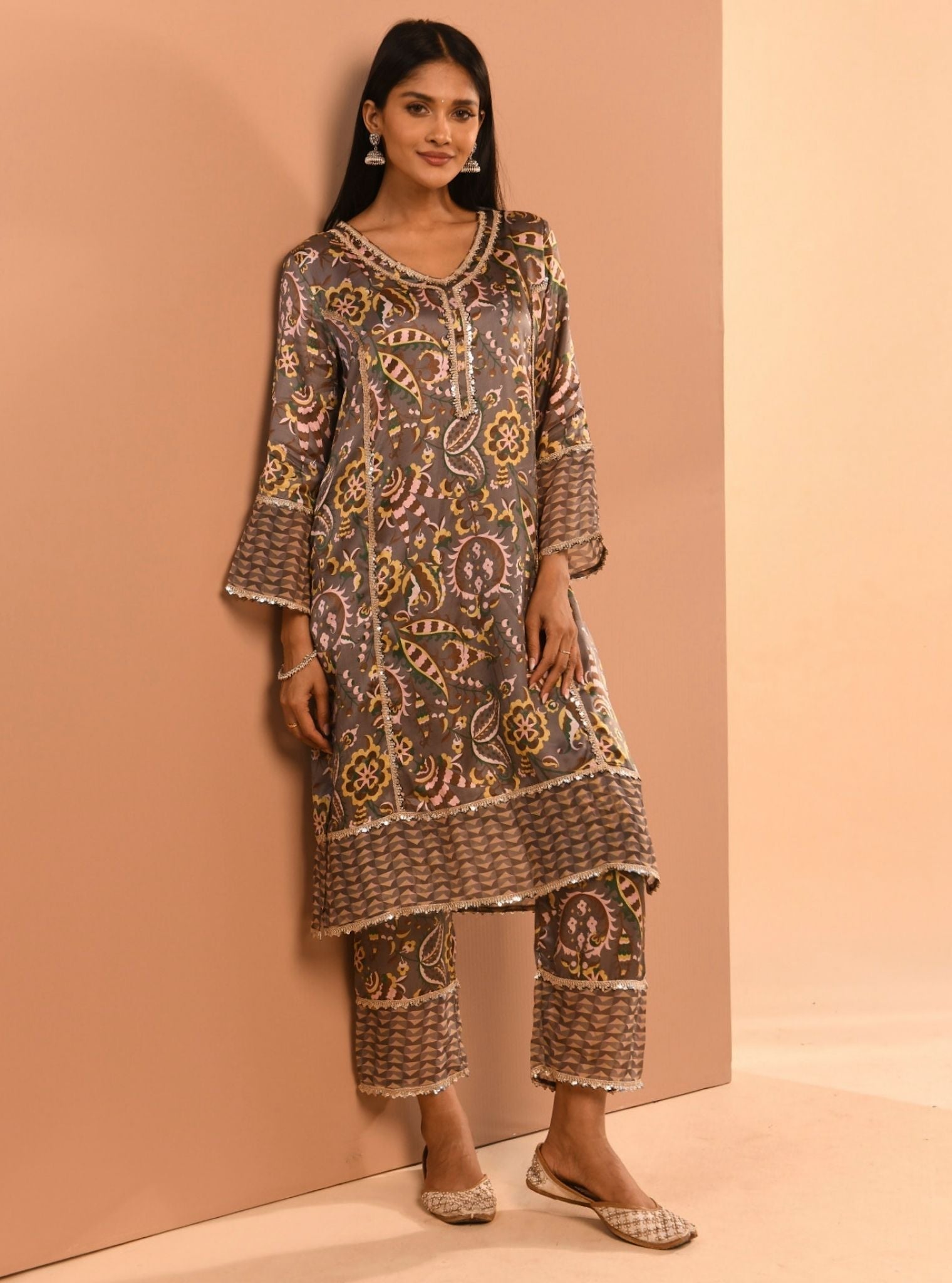 Selah Cupro Grey Kurta Set