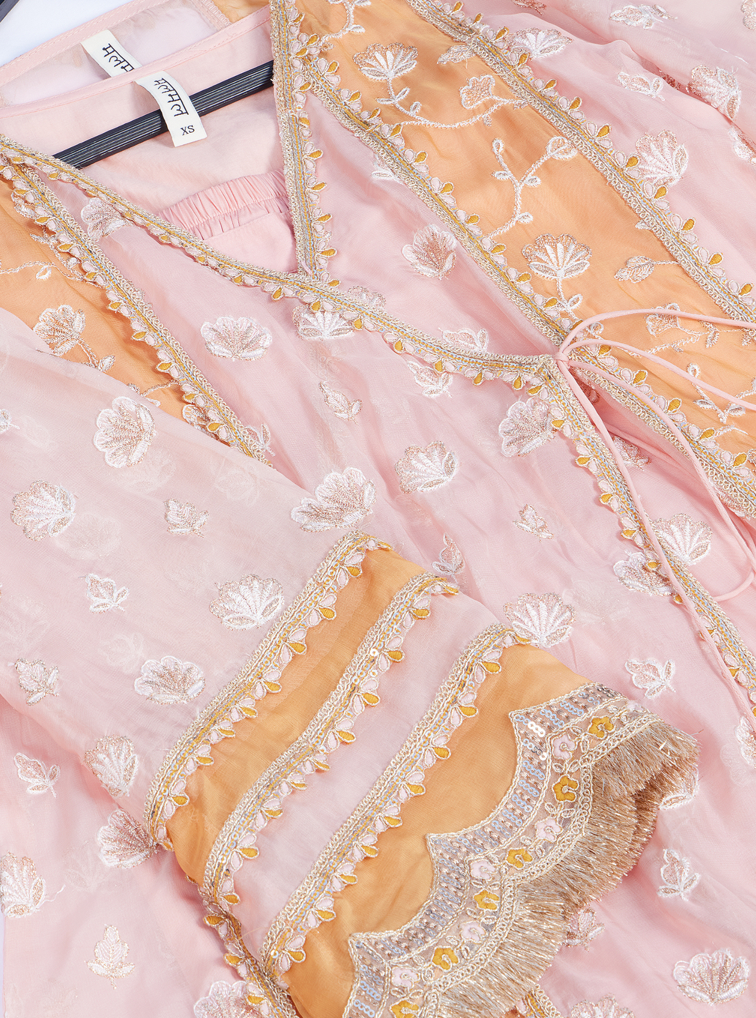 Panya Organza Pink Anarkali Kurta Set