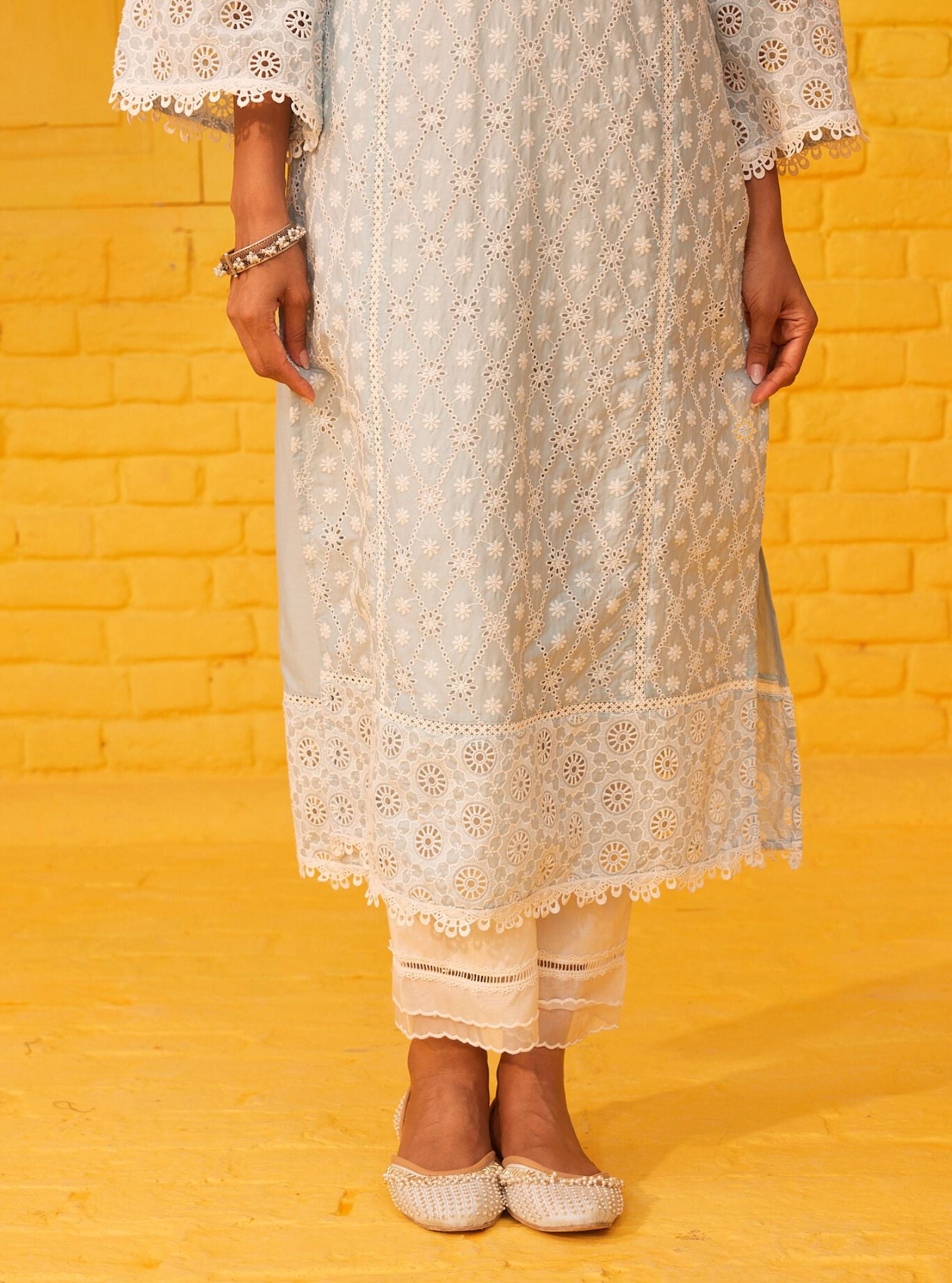 Asti Cotton Light Blue Kurta Set