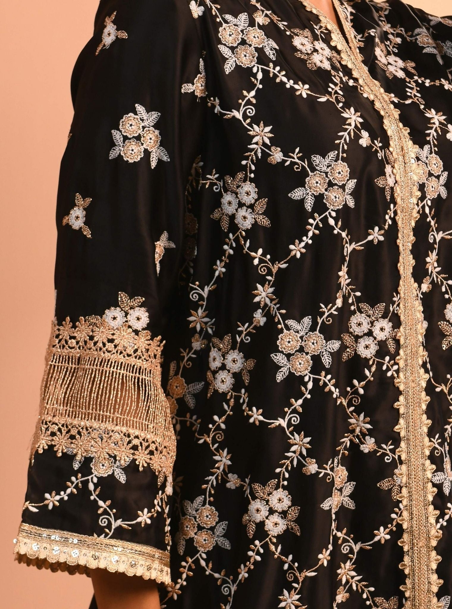 Dvija Cupro Black Kurta Set