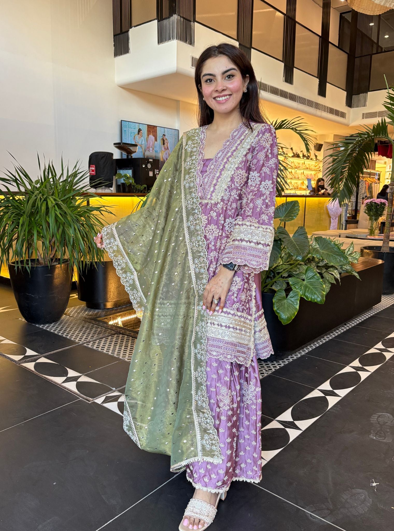 Briar Cupro Satin Purple Kurta Set