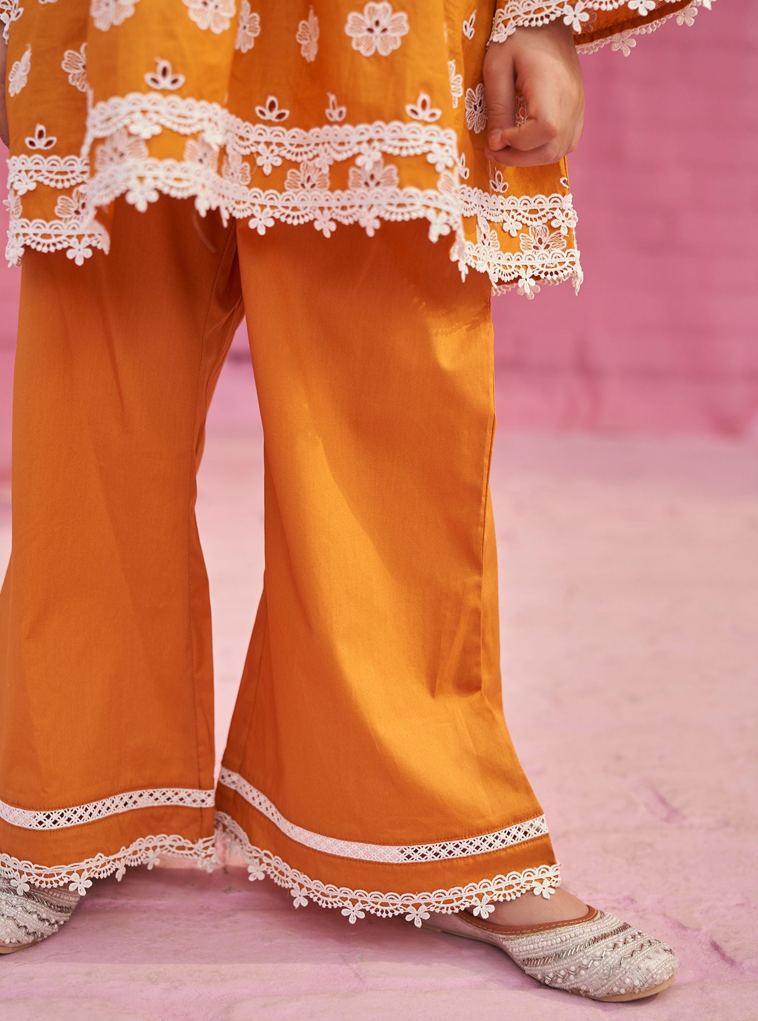 Dwi Cotton Orange Kurta Set