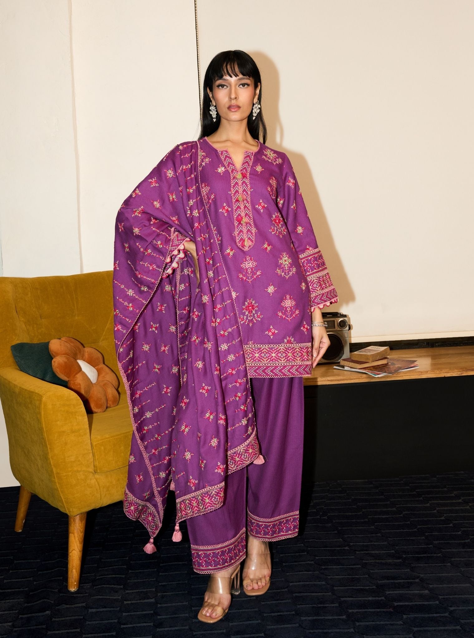 Colette Wool Purple Kurta Set