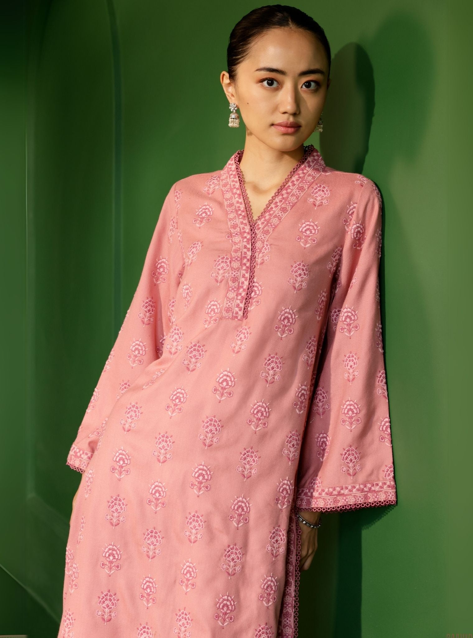 Harlow Wool Pink Kurta Set