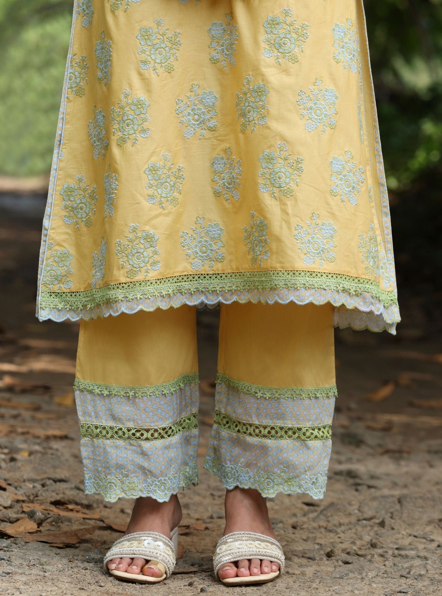 Arasi Supima Cotton Yellow Kurta Set