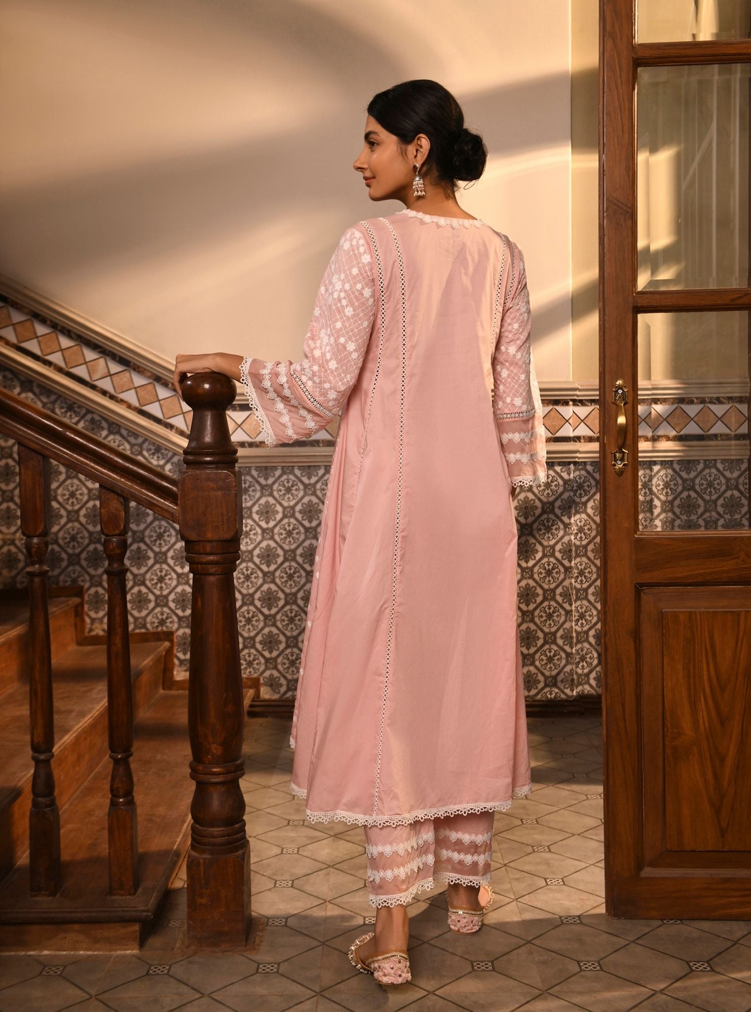 Kishi Cotton Light Pink Kurta Set