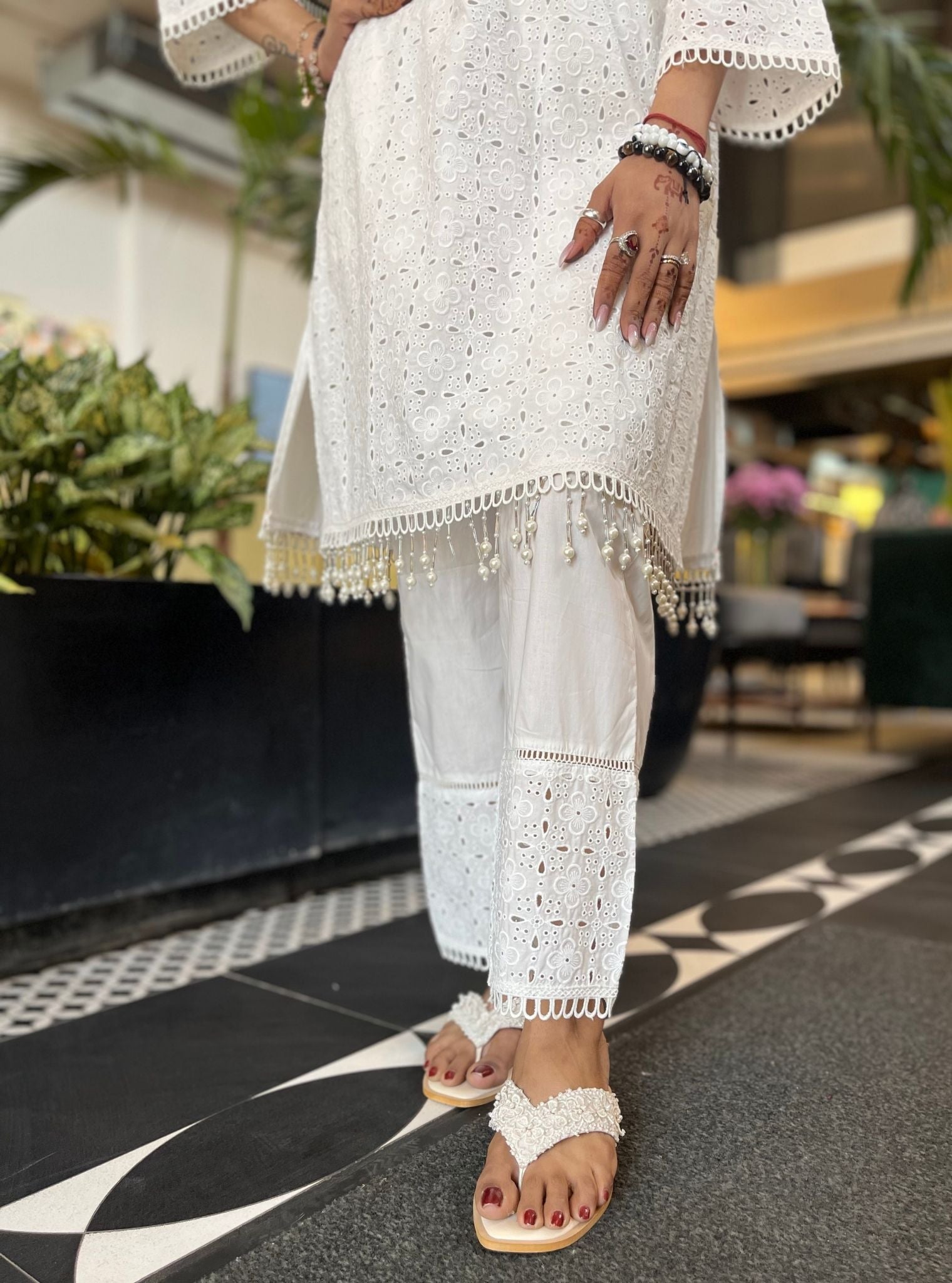 Danira Cotton White Kurta Set