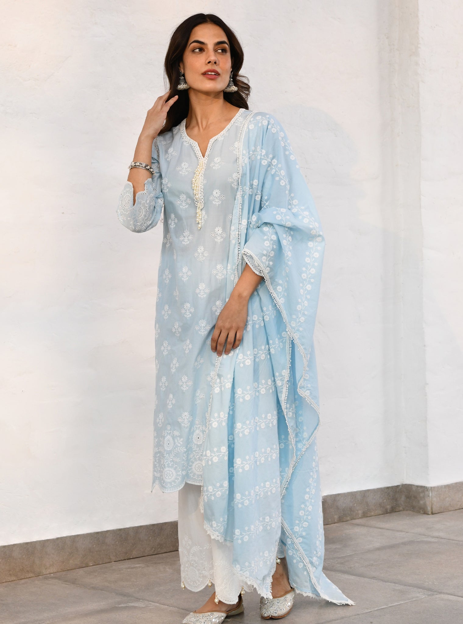 Arpora Cotton Blue Kurta Set