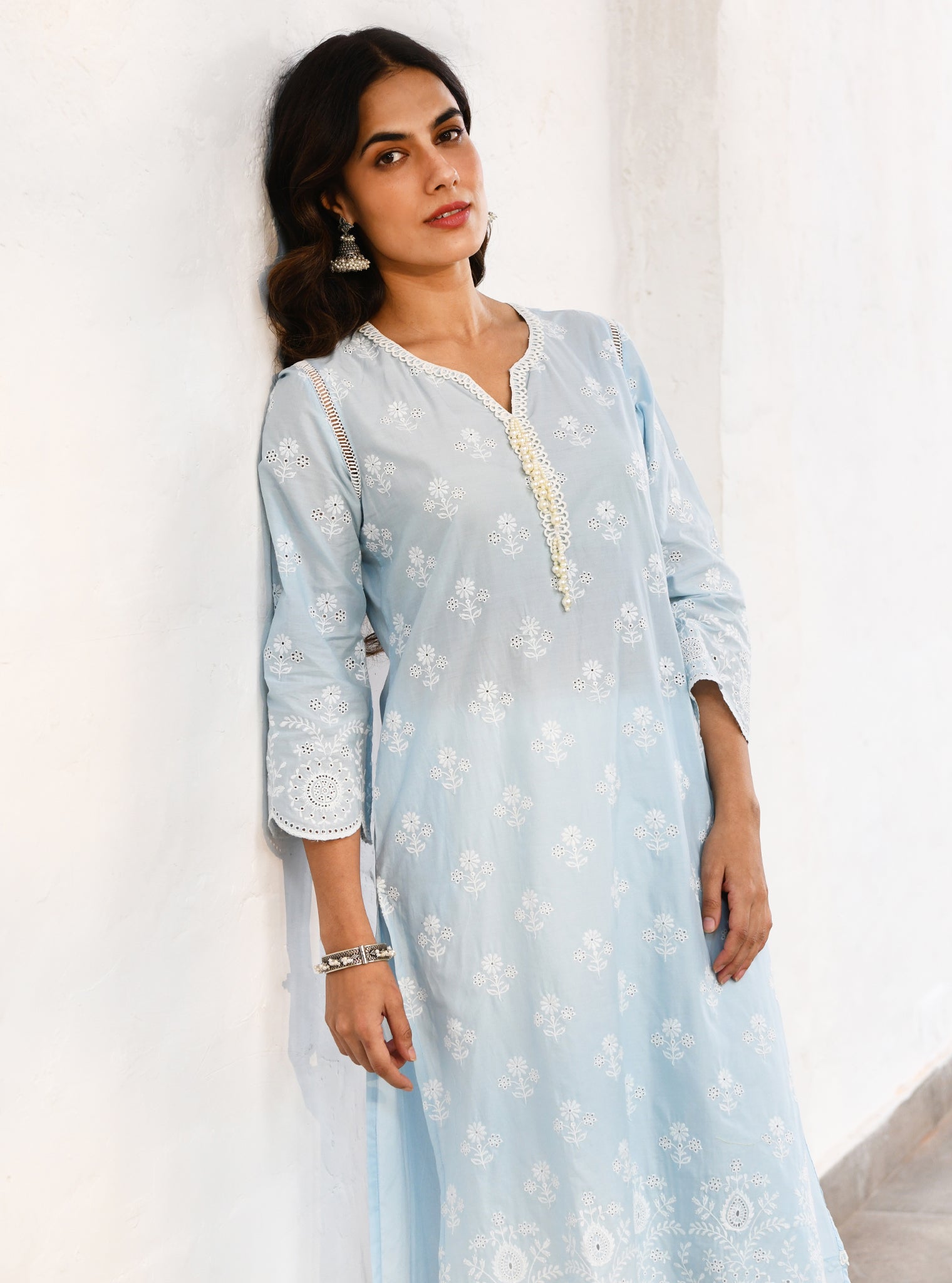 Arpora Cotton Blue Kurta Set