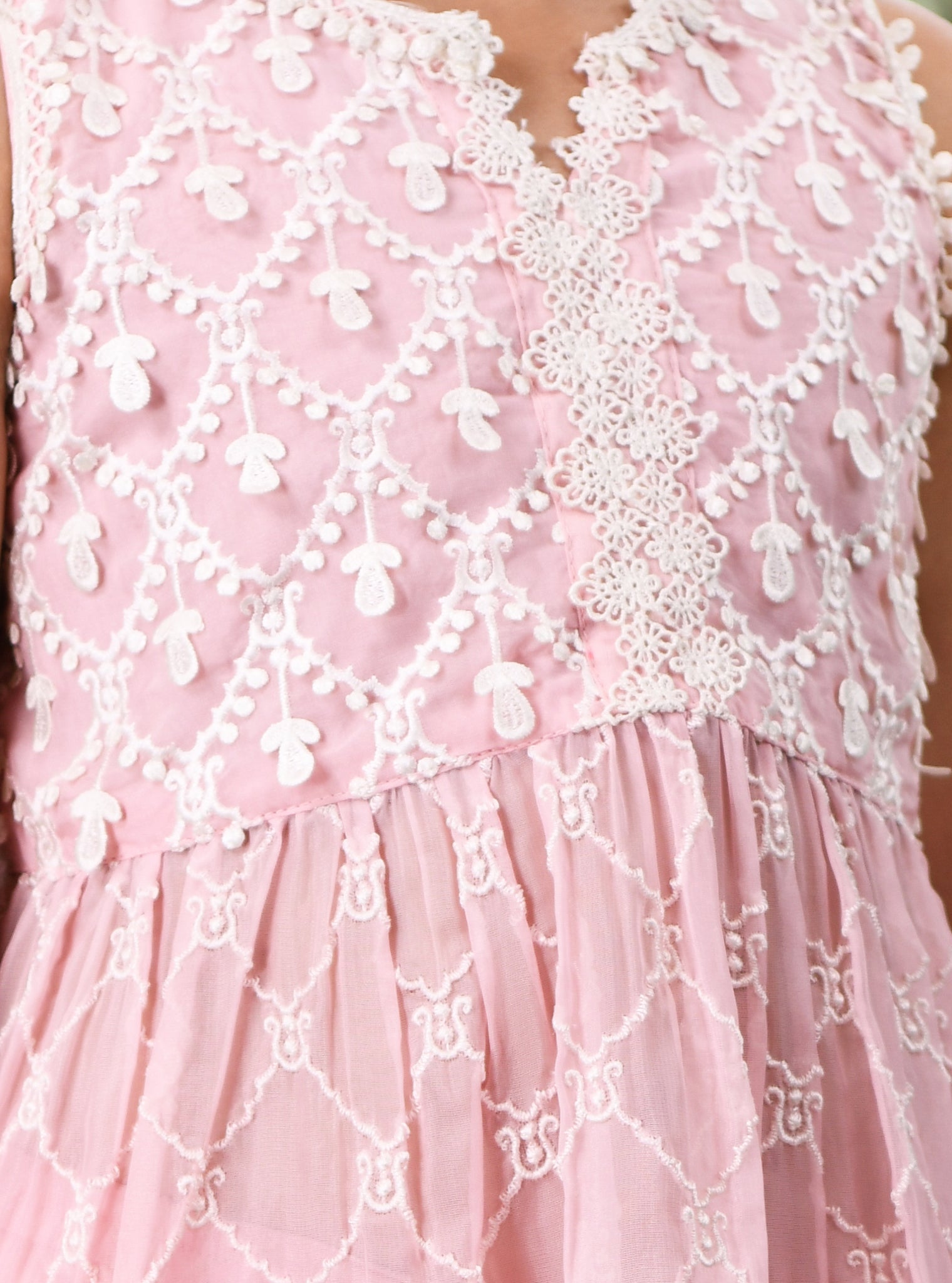 Anya Organza Anarkali Pink Kurta with Sharara Set
