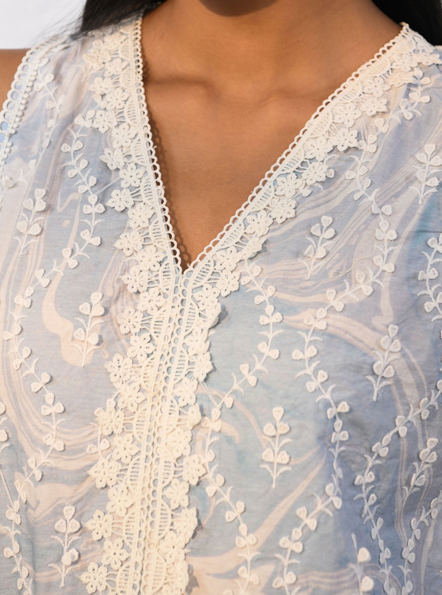 Marble Avalon Cotton Blue Kurta Set