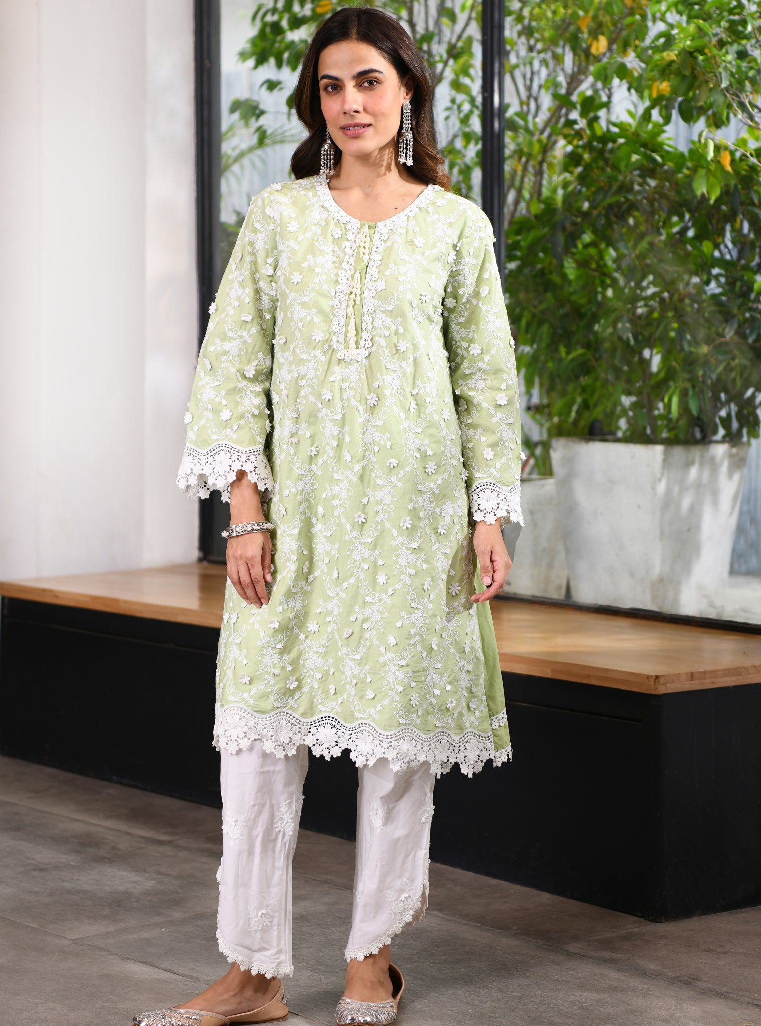 Baybreeze Cotton Green Kurta Set