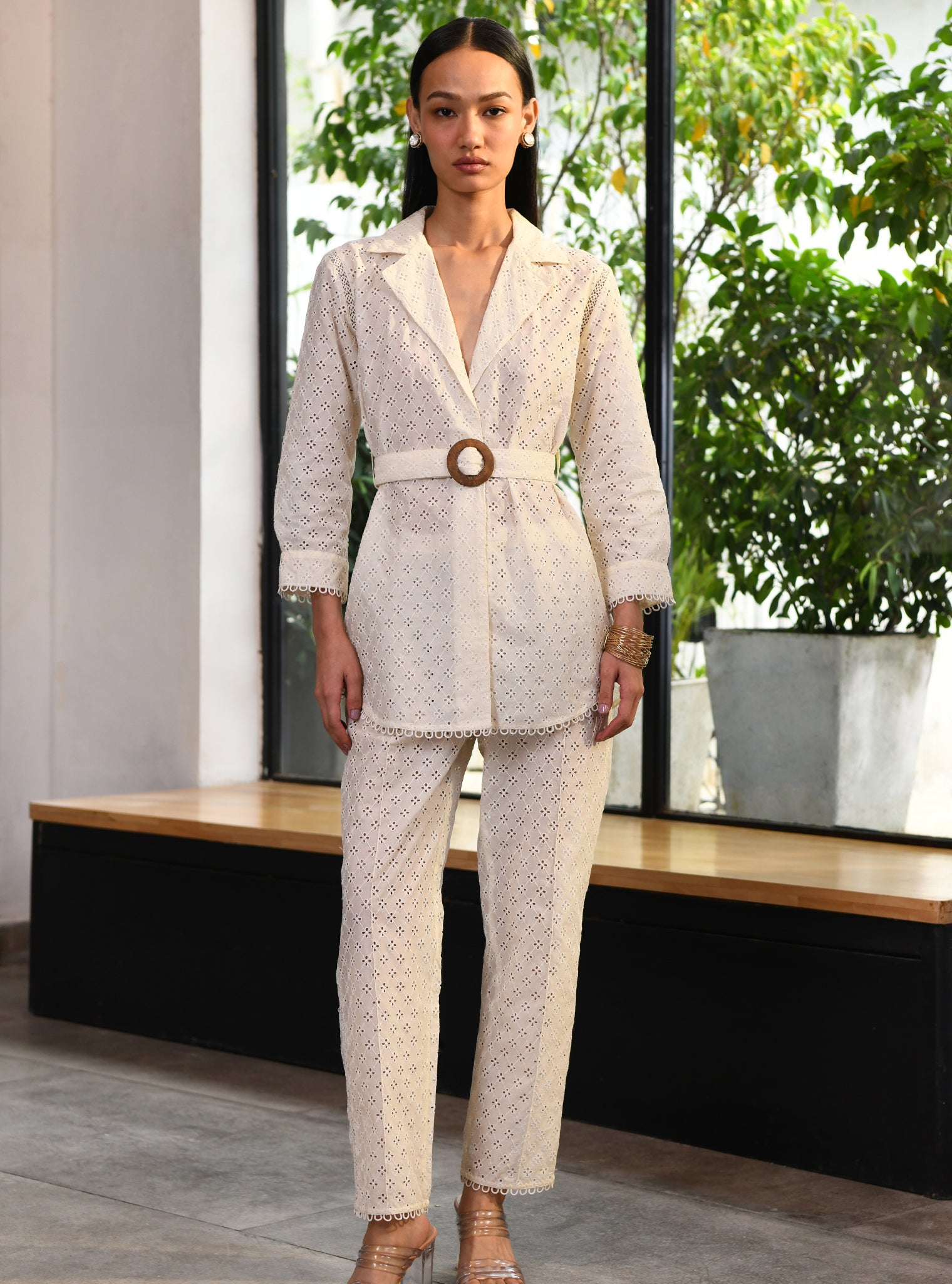 Bergenia Cotton Off White Co-ord Set