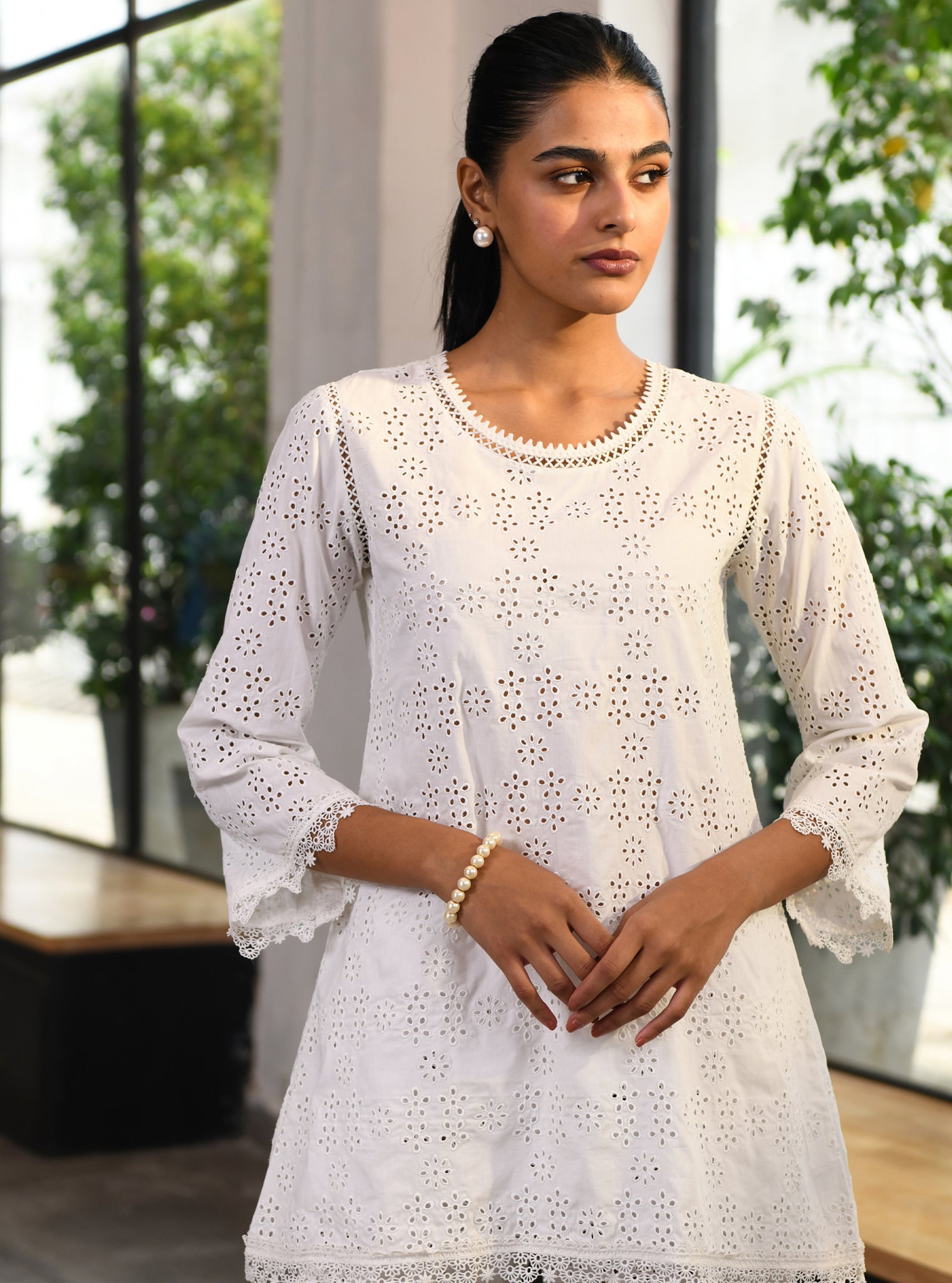 Beverly Cotton White Co-ord Set