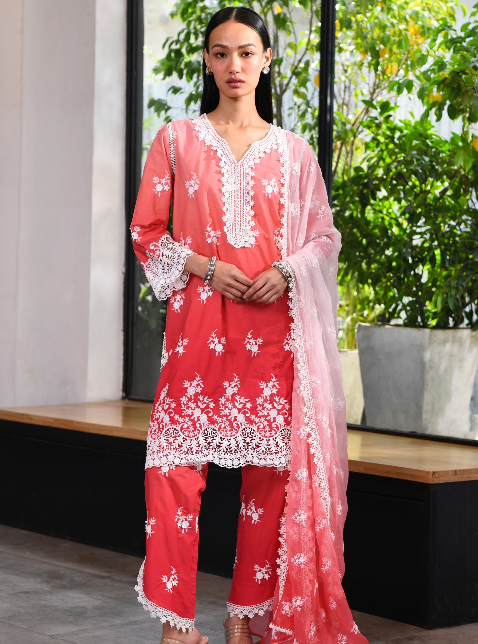 Chapoli Cotton Red Kurta Set