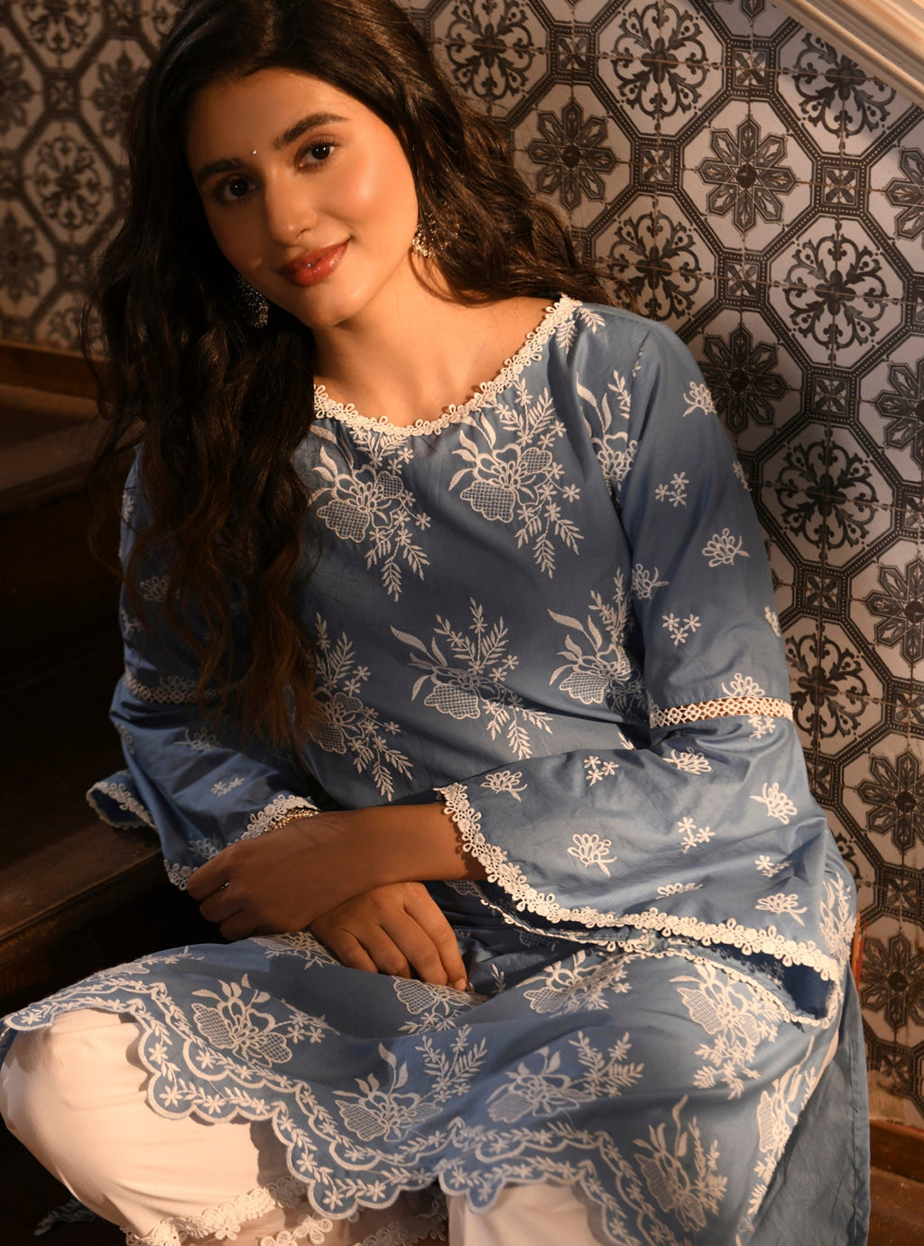 Mulmul Supima Cotton Nadine Anarkali Kurta