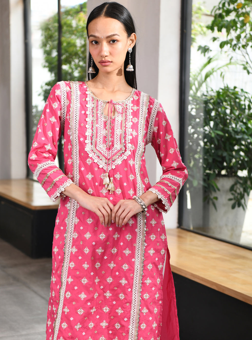Mulmul Supima Cotton Mae Grey Kurta main image 1