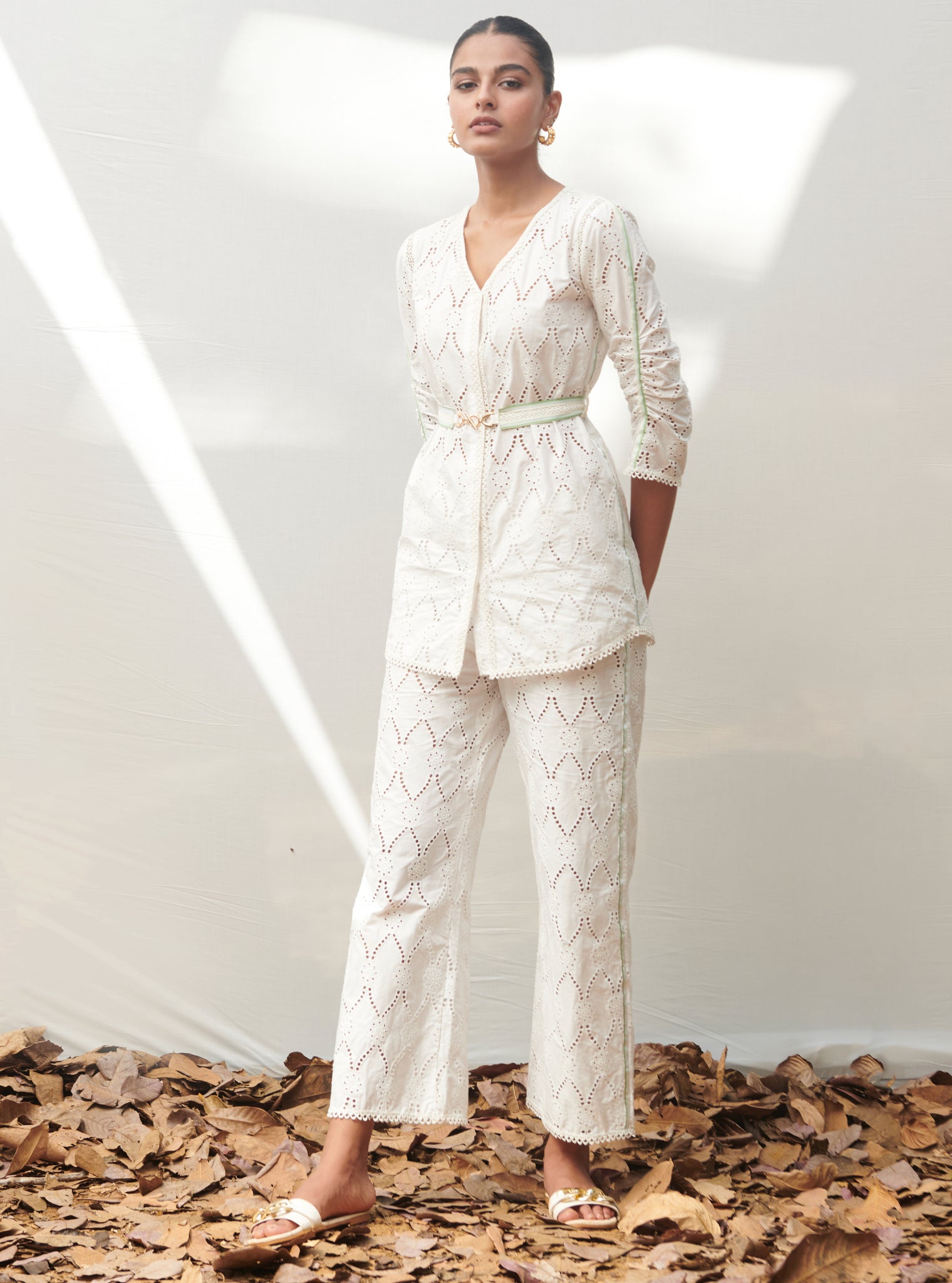 Cornelia Cotton White Co-ord Set