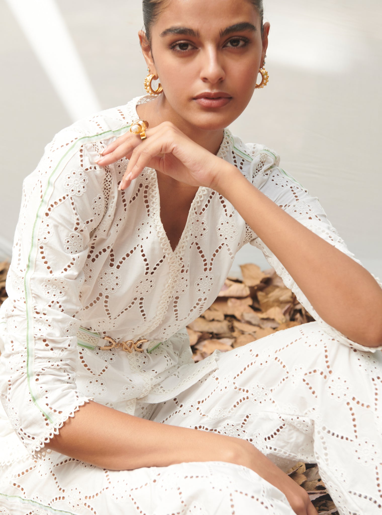 Cornelia Cotton White Co-ord Set