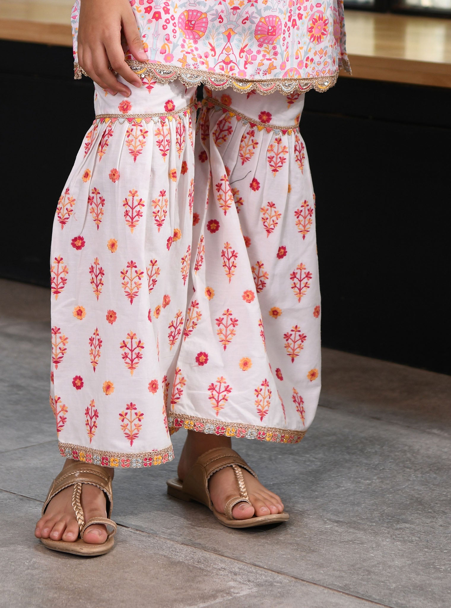 Grace Cotton White Kurta with Garara Set