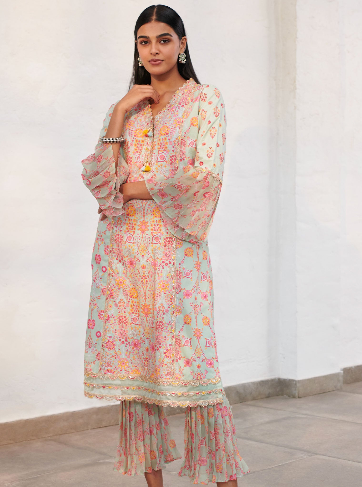 Isla Cotton Green Kurta Set