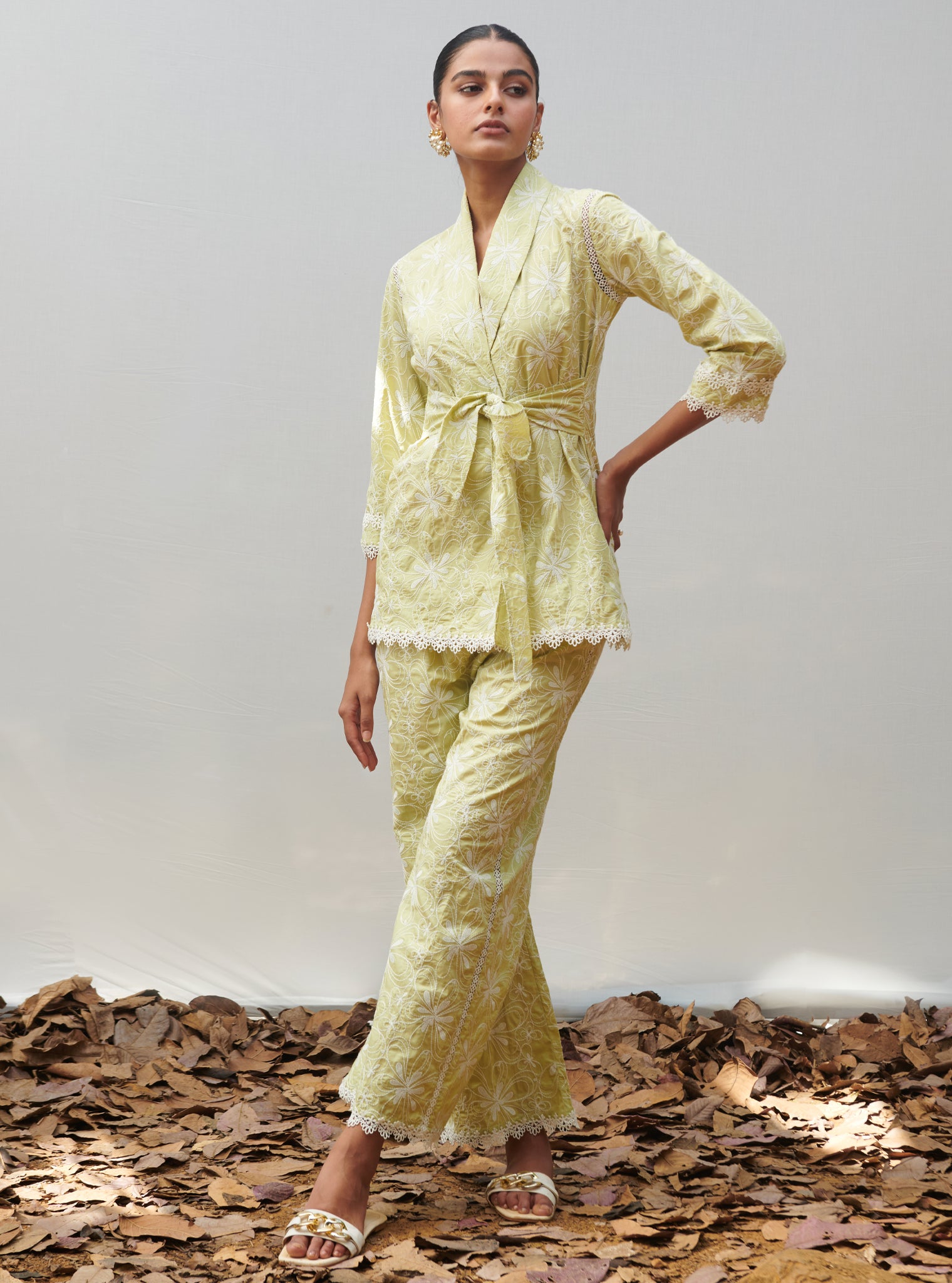 Lorna Cotton Warp Green Co-ord Set