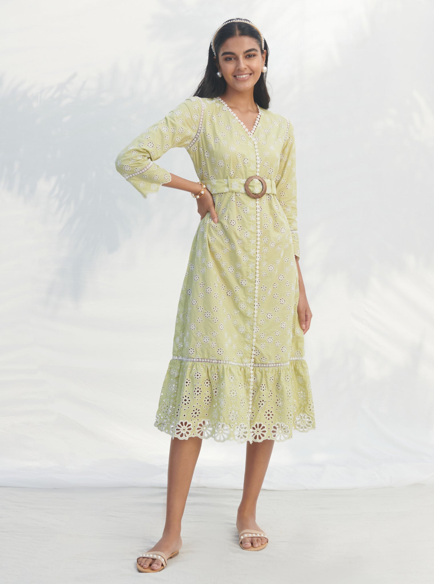 Lillian Cotton Green Dress