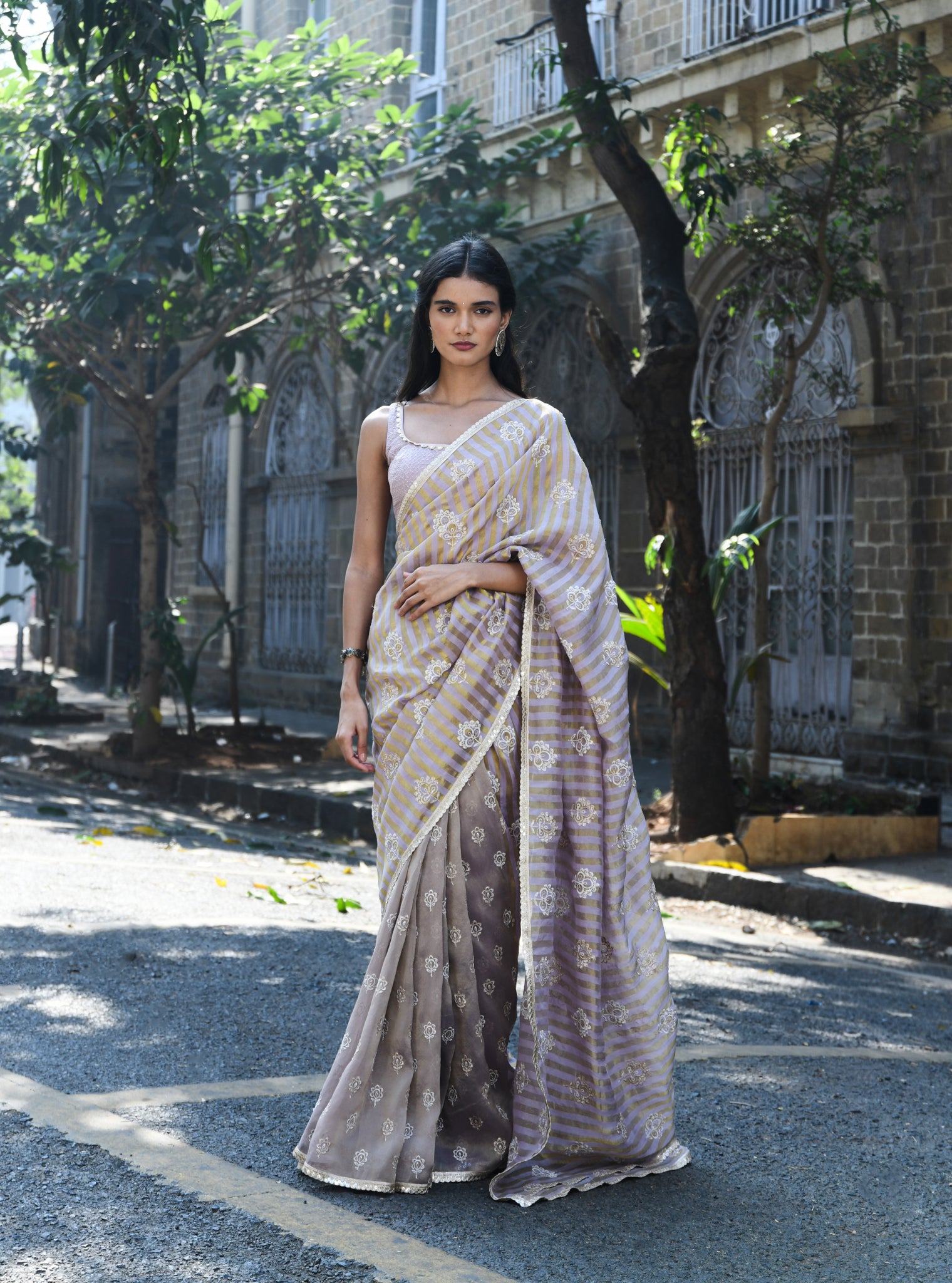 Mangni Banarsi Luxe Tissue Lavender Saree