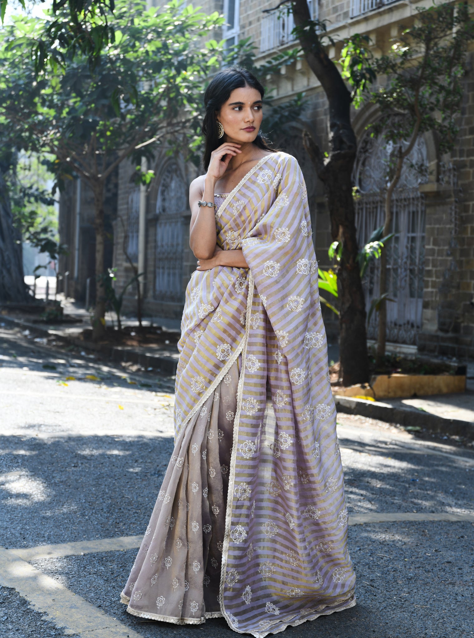Mangni Banarsi Luxe Tissue Lavender Saree
