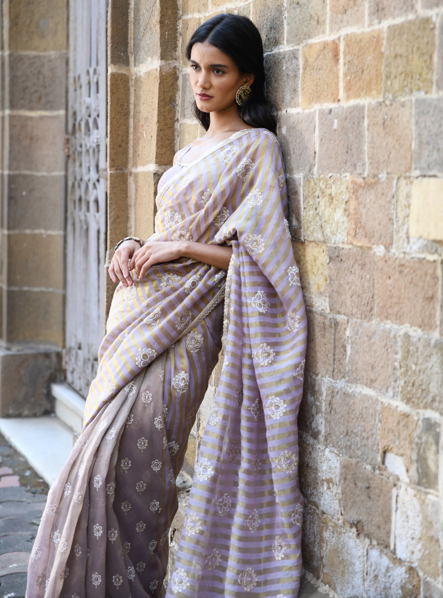 Mangni Banarsi Luxe Tissue Lavender Saree