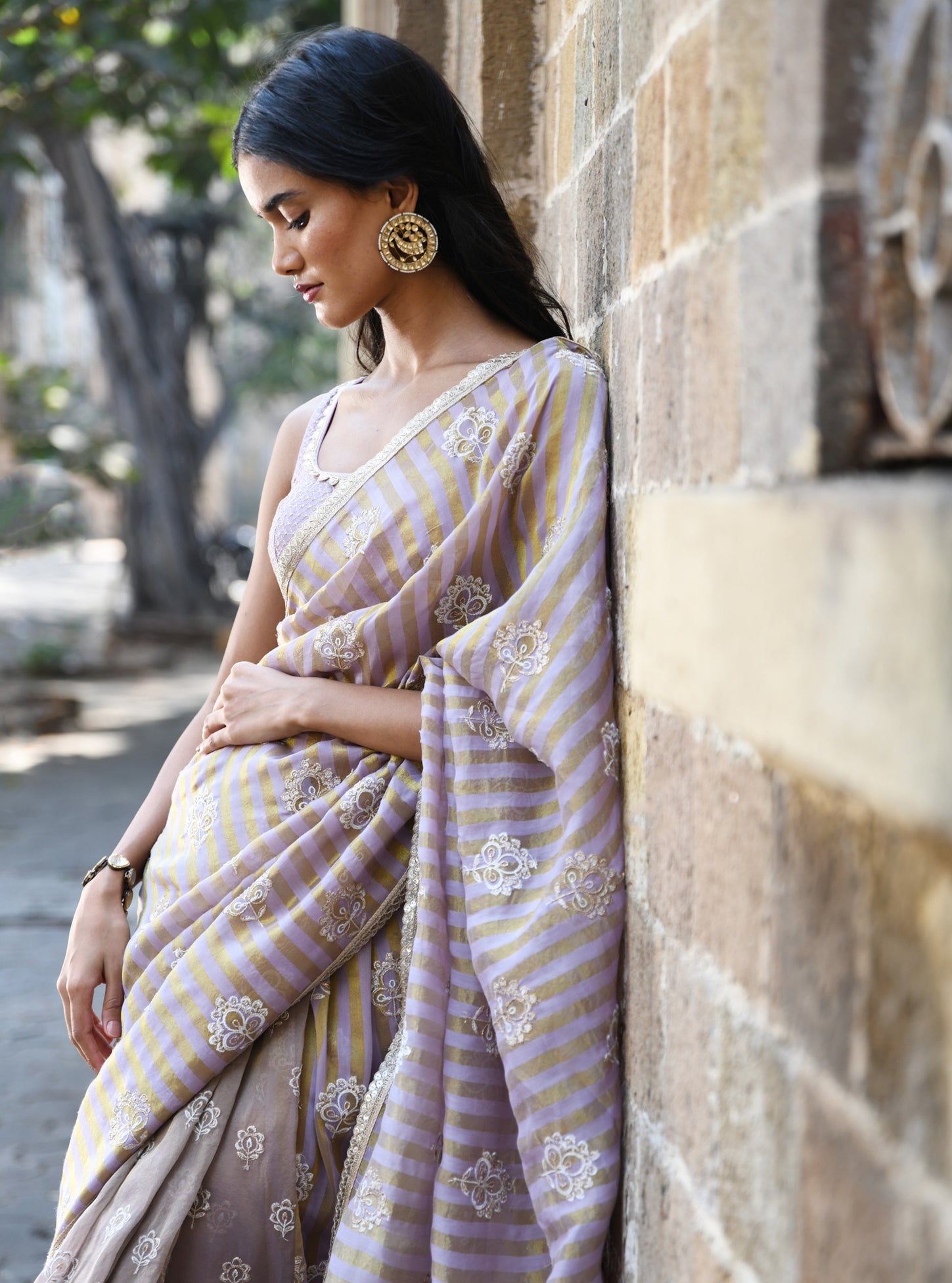 Mangni Banarsi Luxe Tissue Lavender Saree