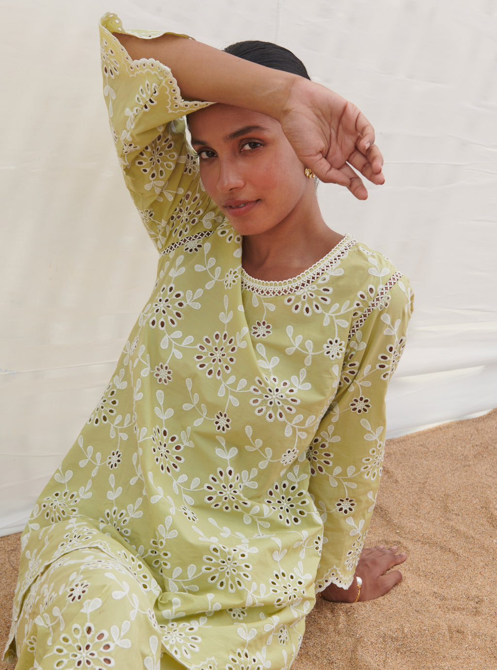 Sea Green Mulmul Dupatta main image 1