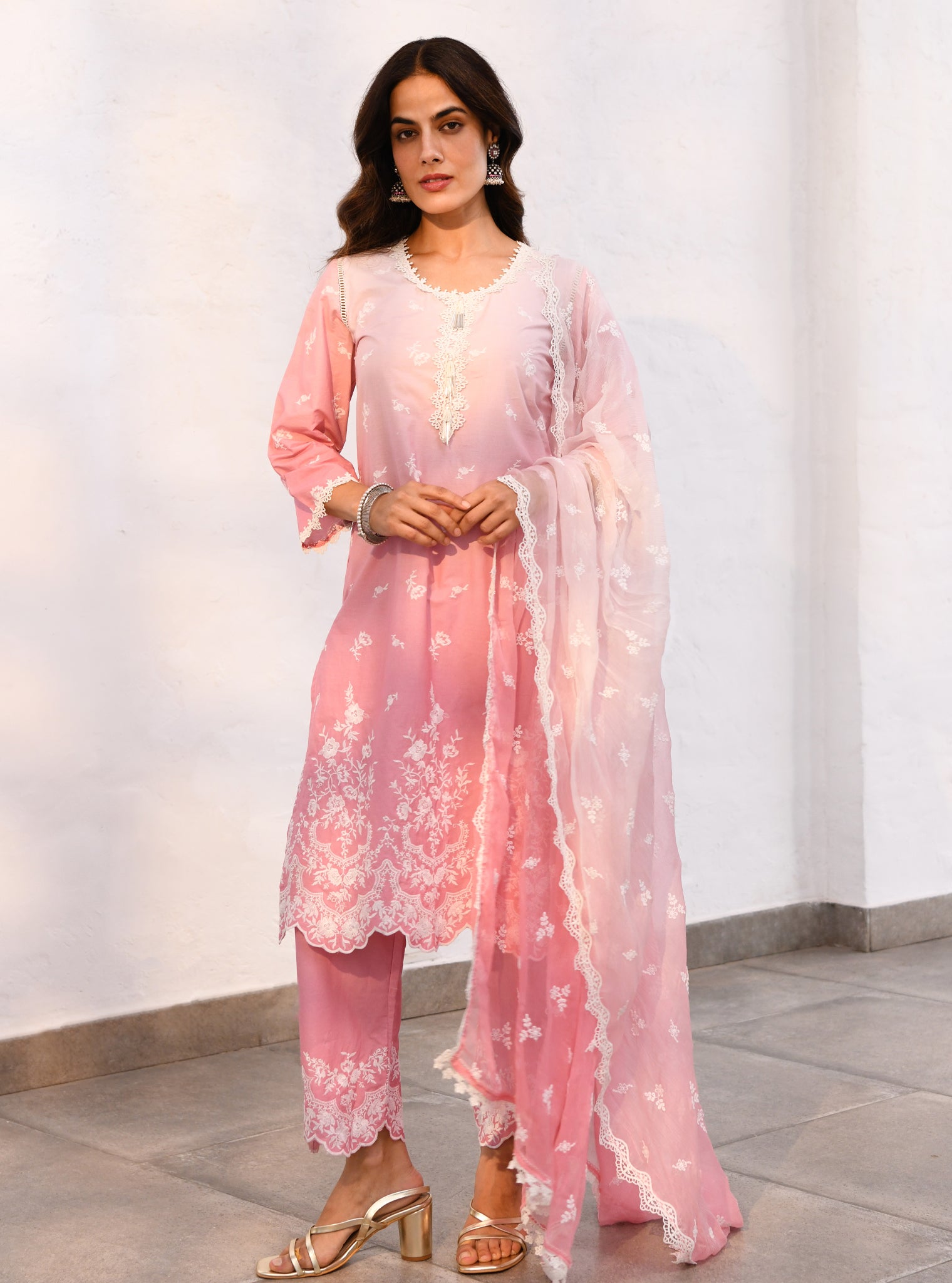 Mandre Cotton Pink Kurta Set